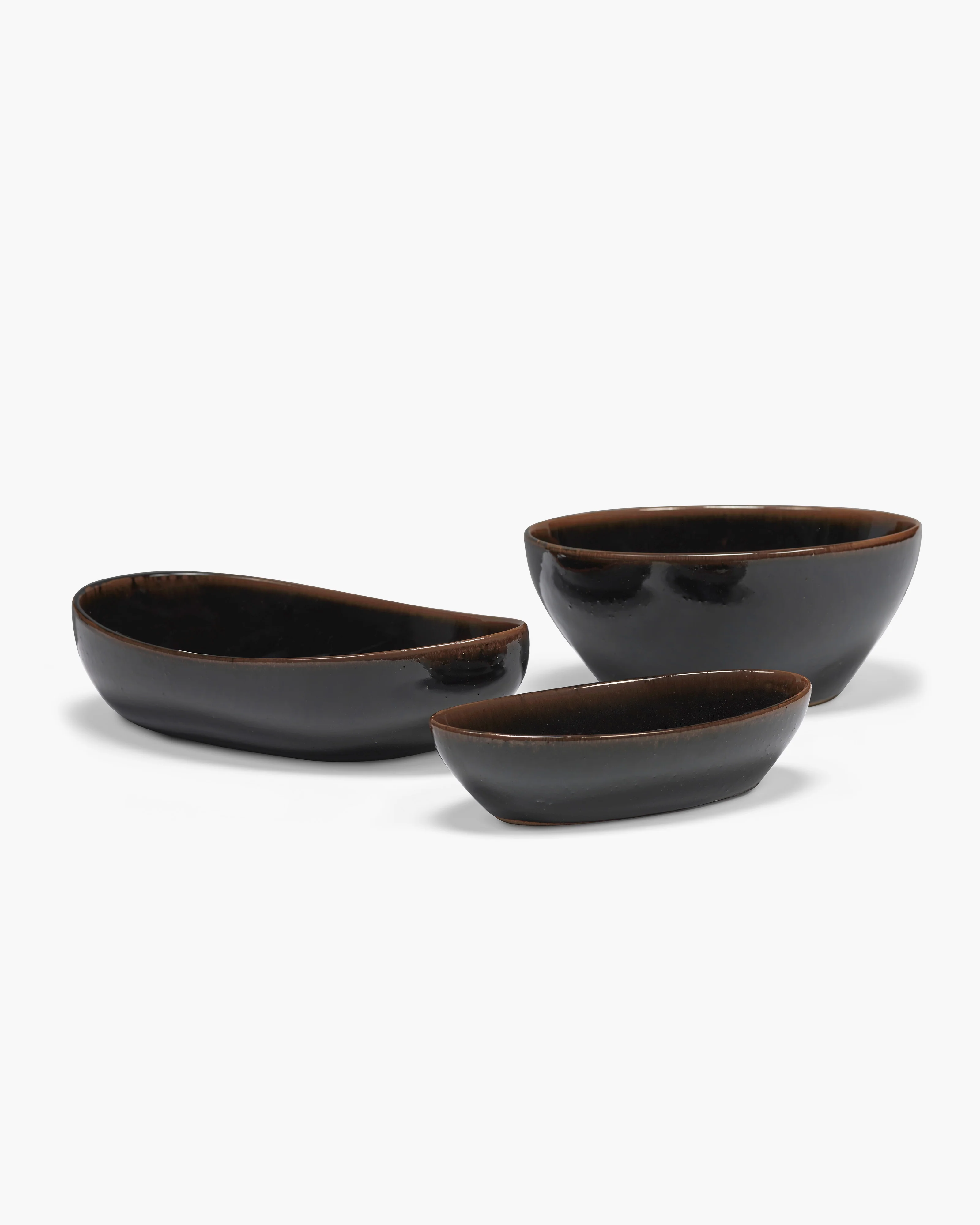 Oval serving bowl dark brown Out of lines - Image 6