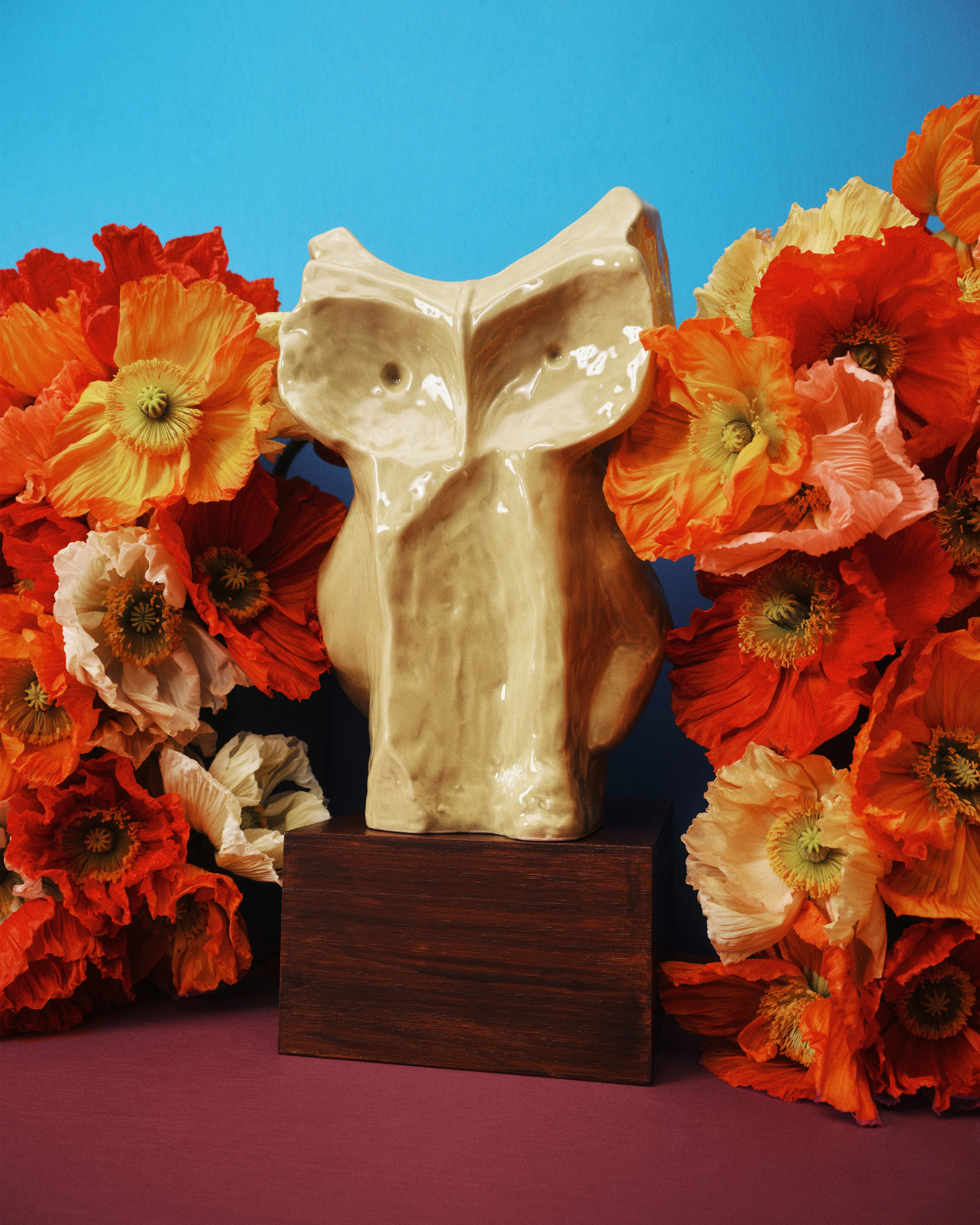 Owl vase L yellow After Midnight - Image 3