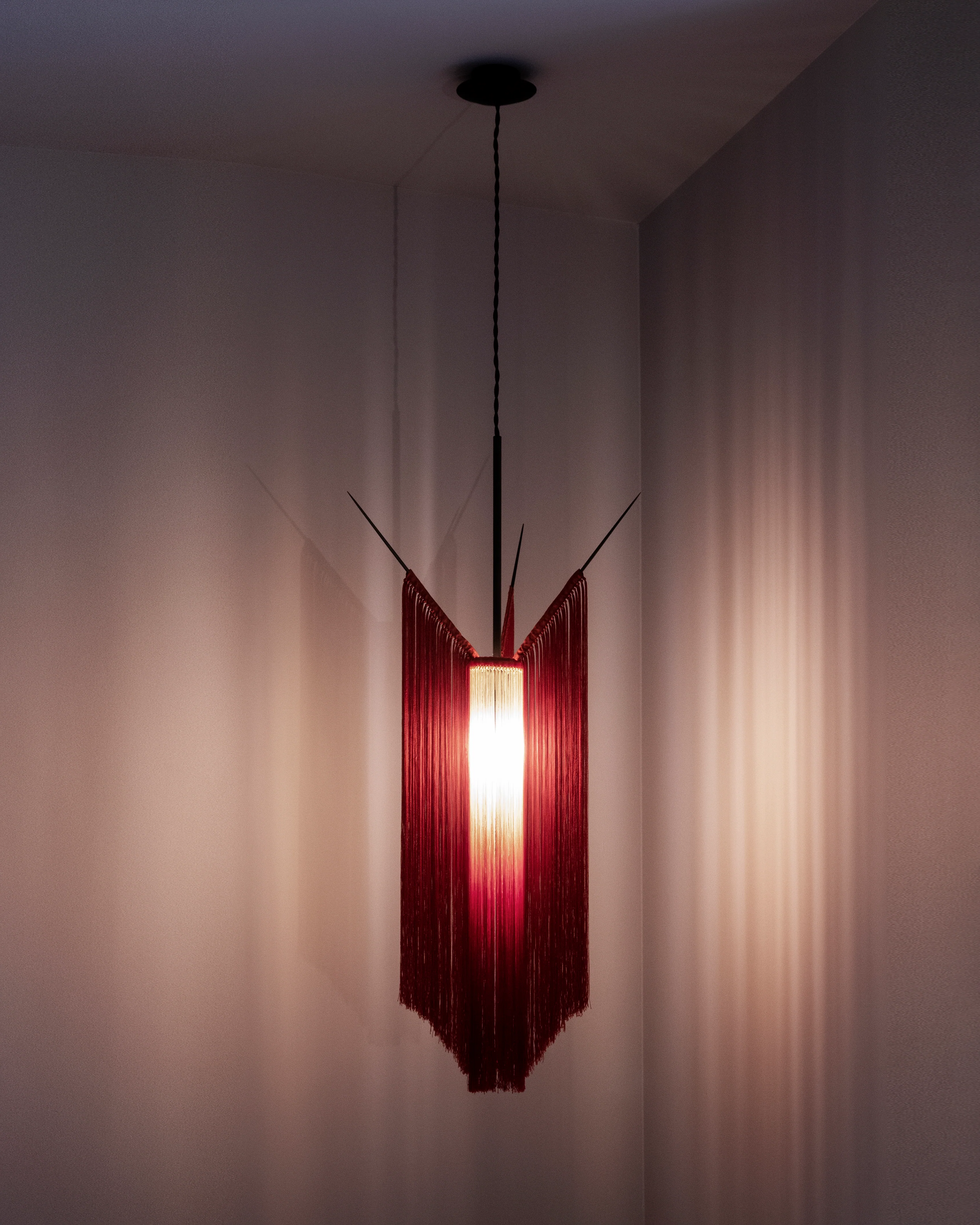 Pendant lamp scarlet/cream Chan 1 - Image 2
