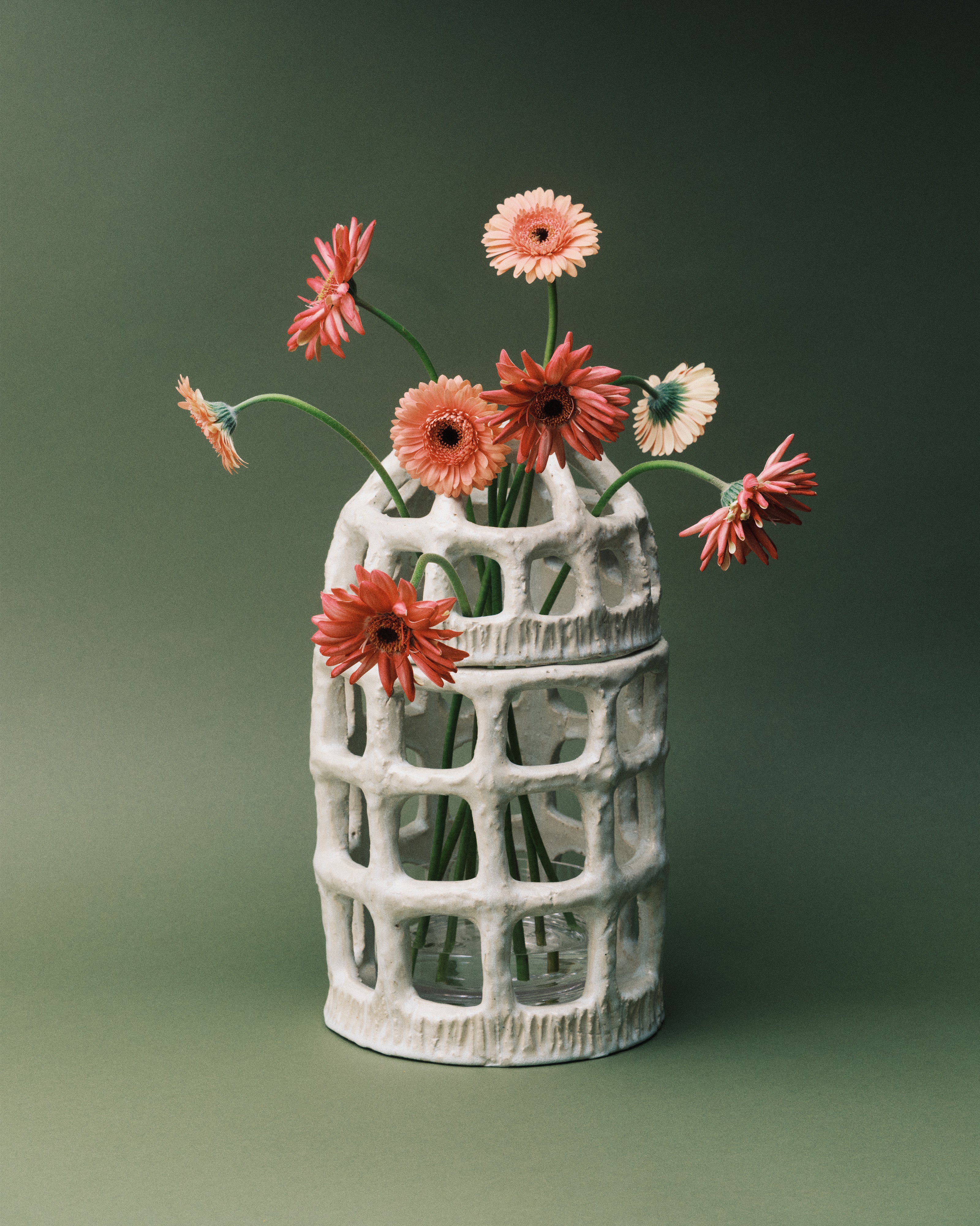 Pique-fleurs vase white Rosie - Image 2