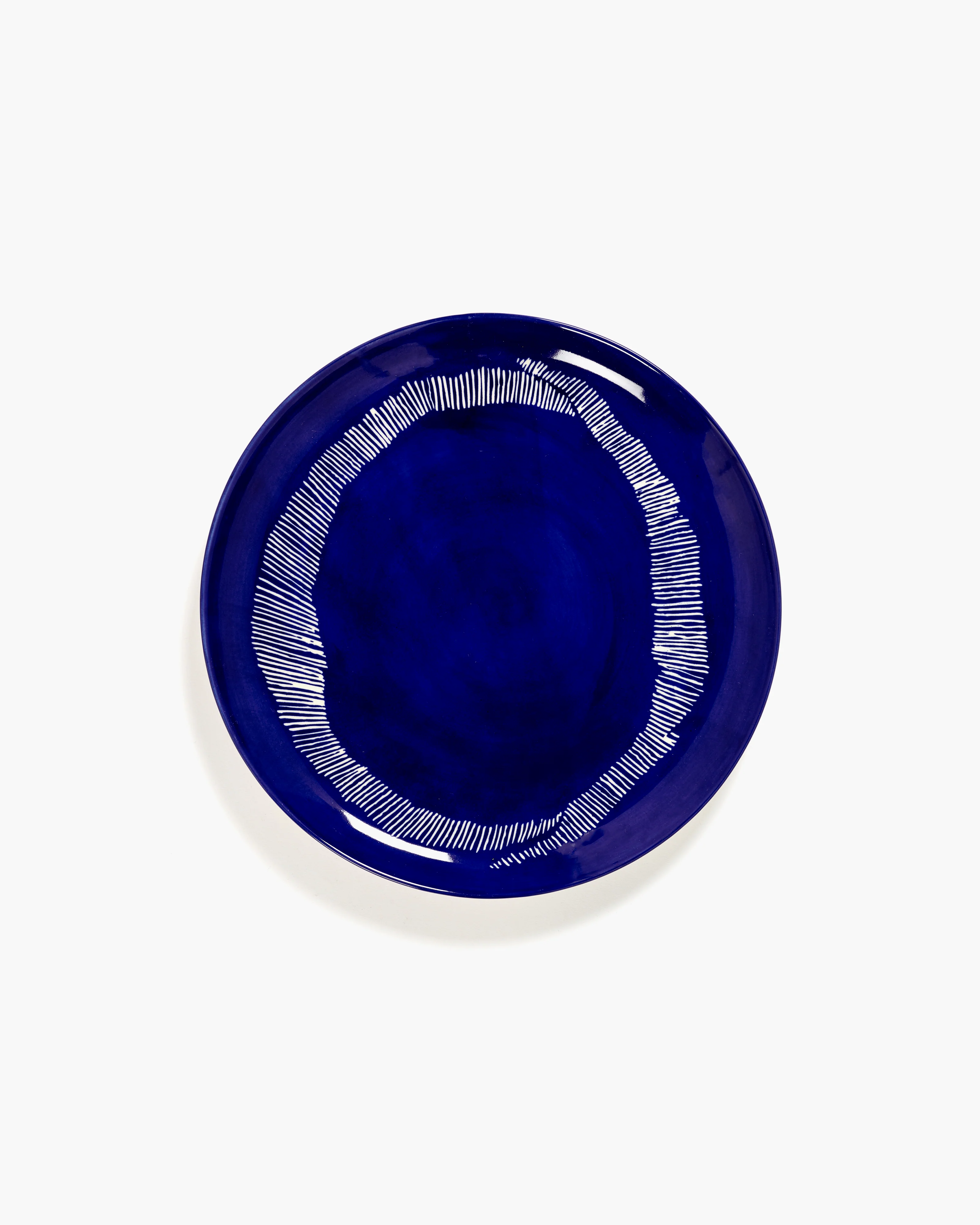 Dinner plate dark blue - white stripes Feast