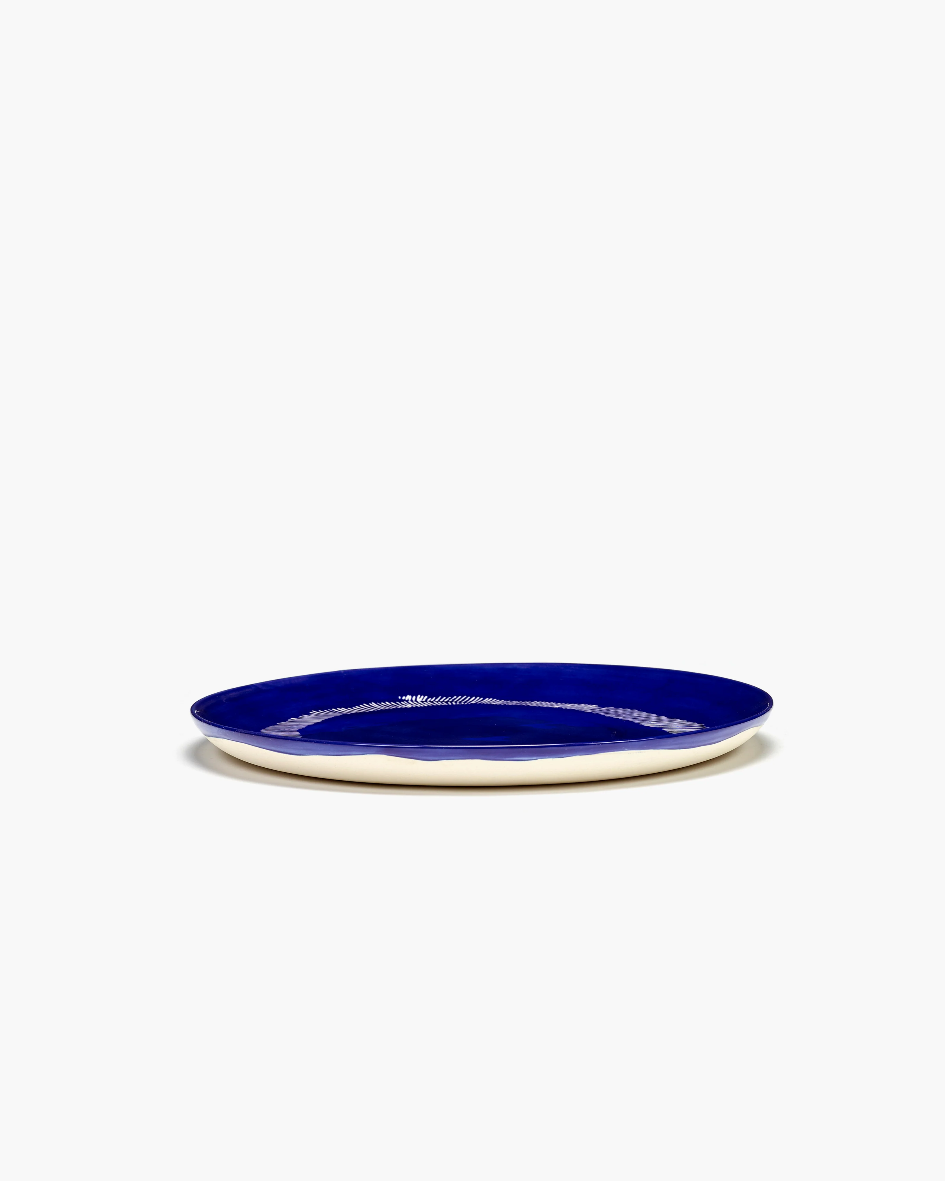 Dinner plate dark blue - white stripes Feast - Image 2