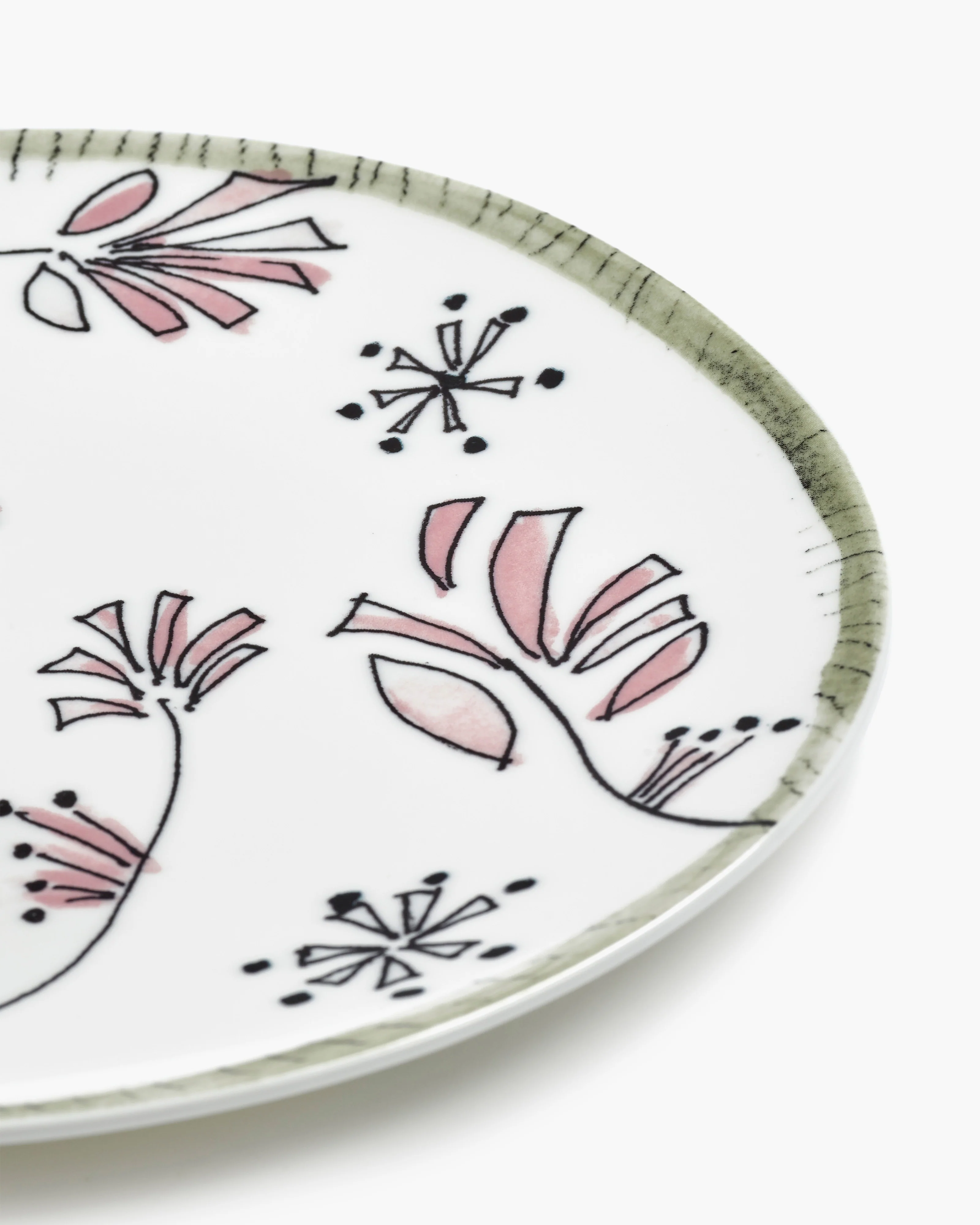 Dinner plate Fiore rosa Midnight Flowers - Image 4