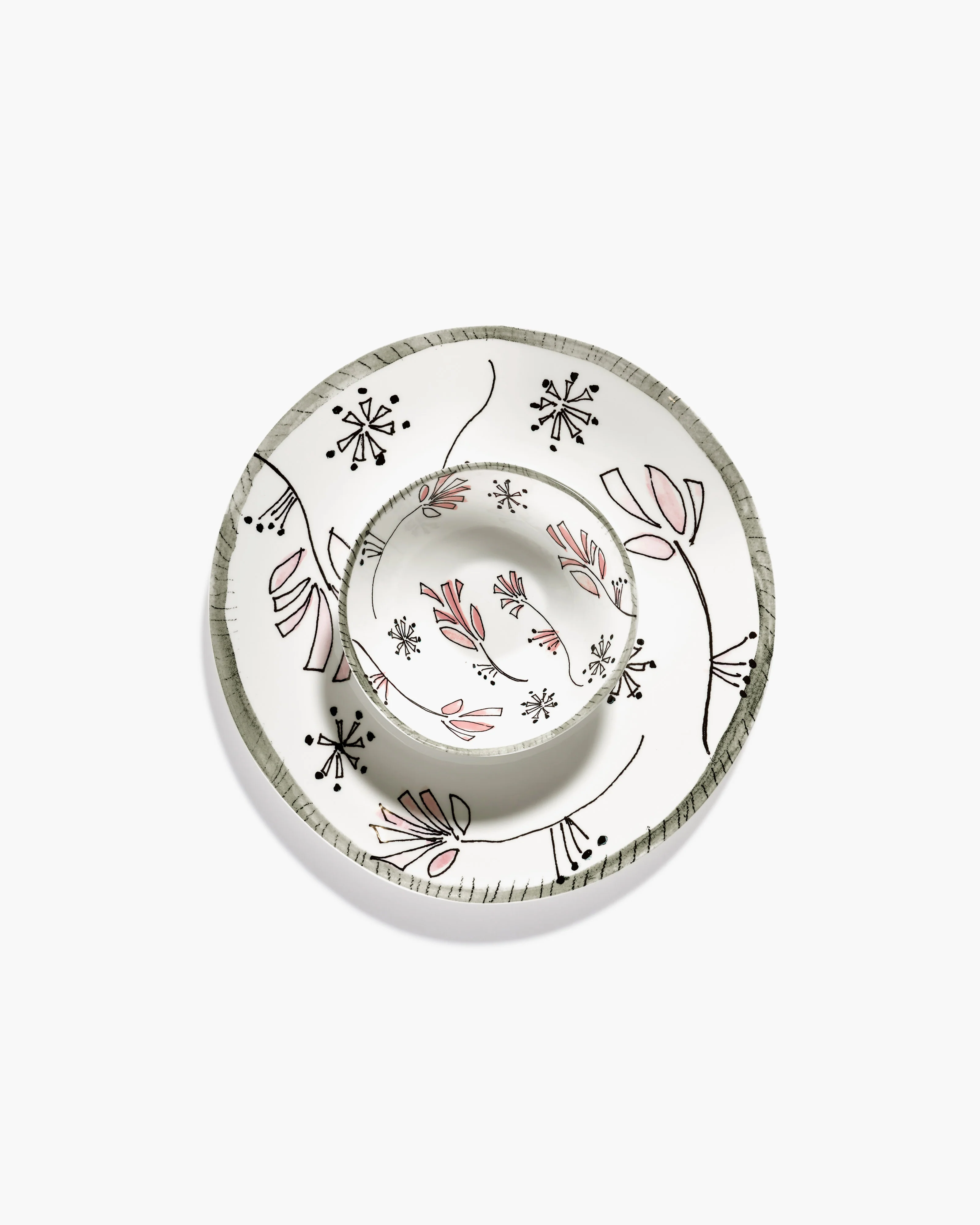 Dinner plate Fiore rosa Midnight Flowers - Image 5