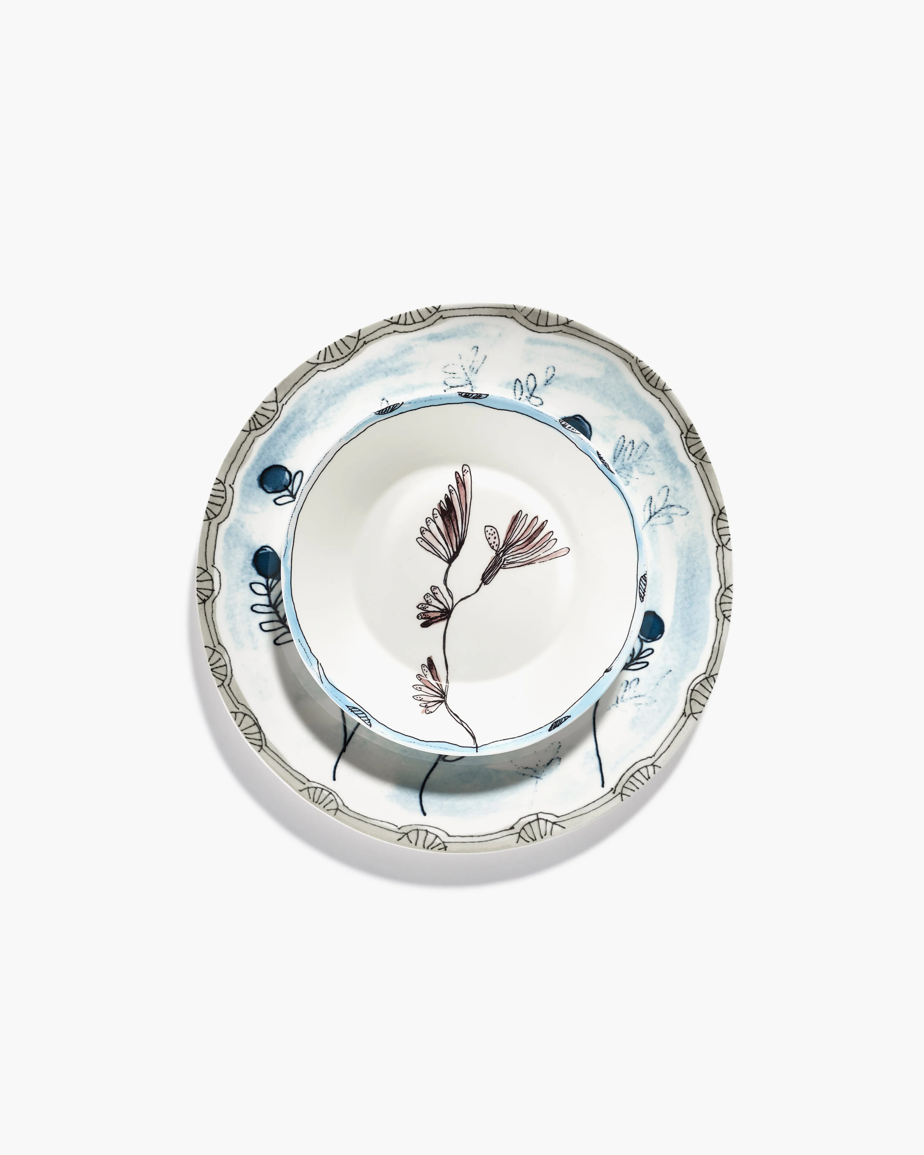 Dinner plate Mirtillo tea Midnight Flowers - Image 7