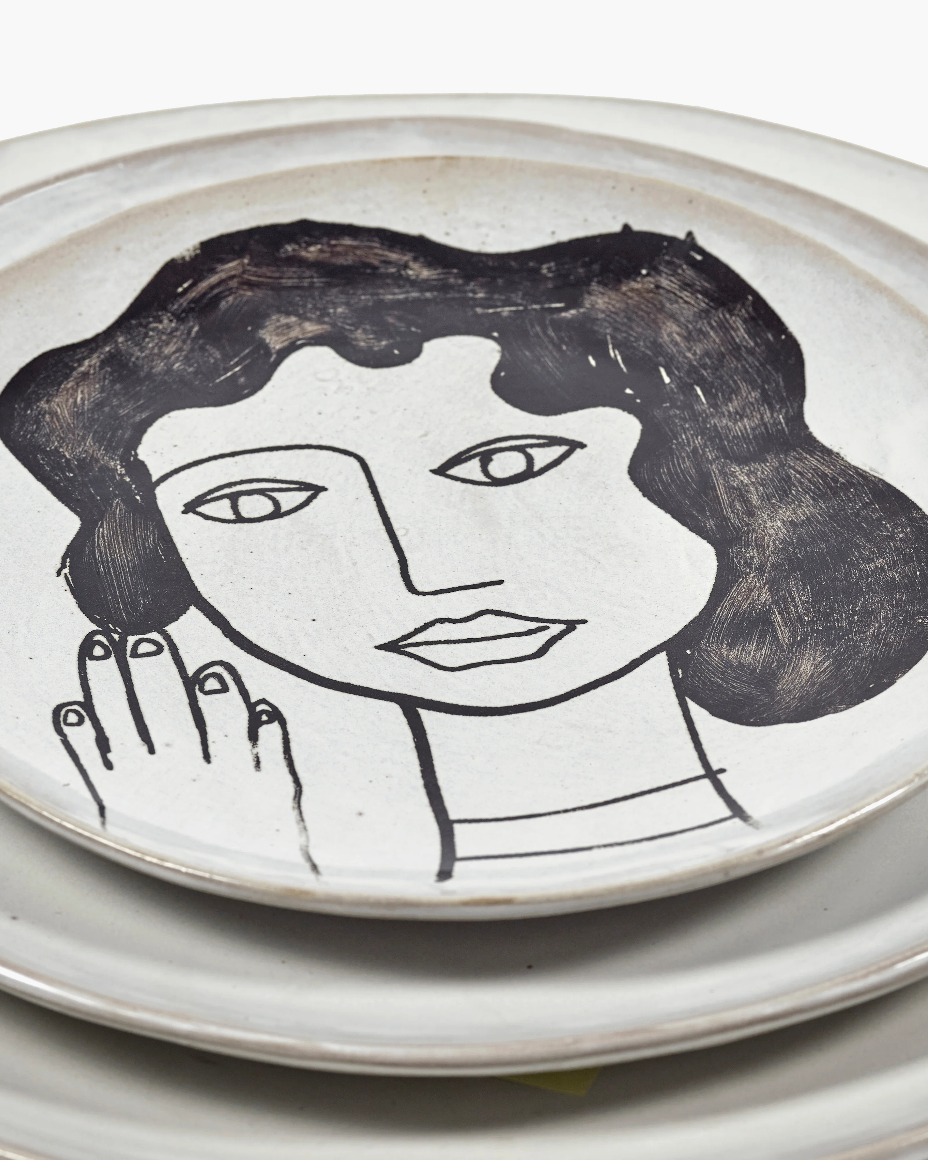 Breakfast plate L off-white - black La Mère - Image 6