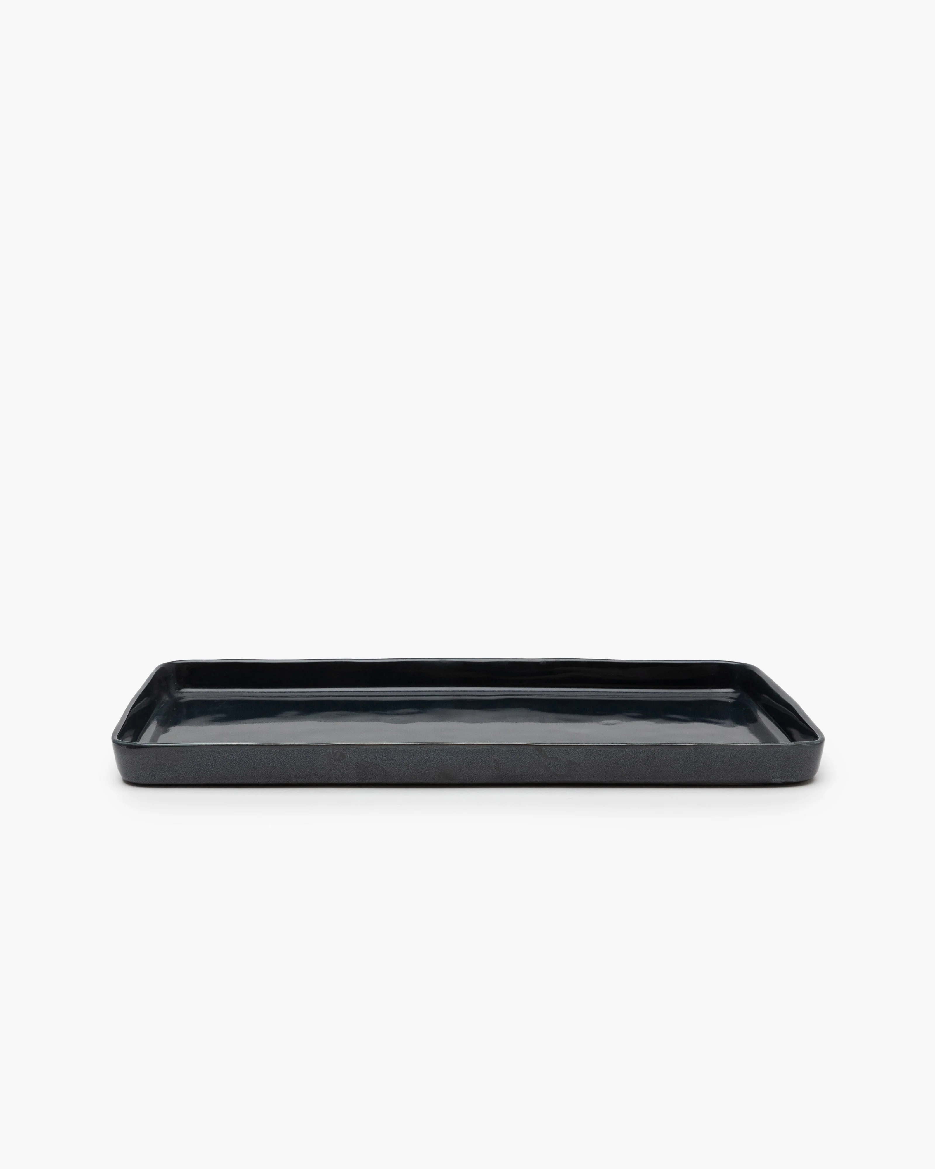 Plate rectangular L dark blue Terres de rêves