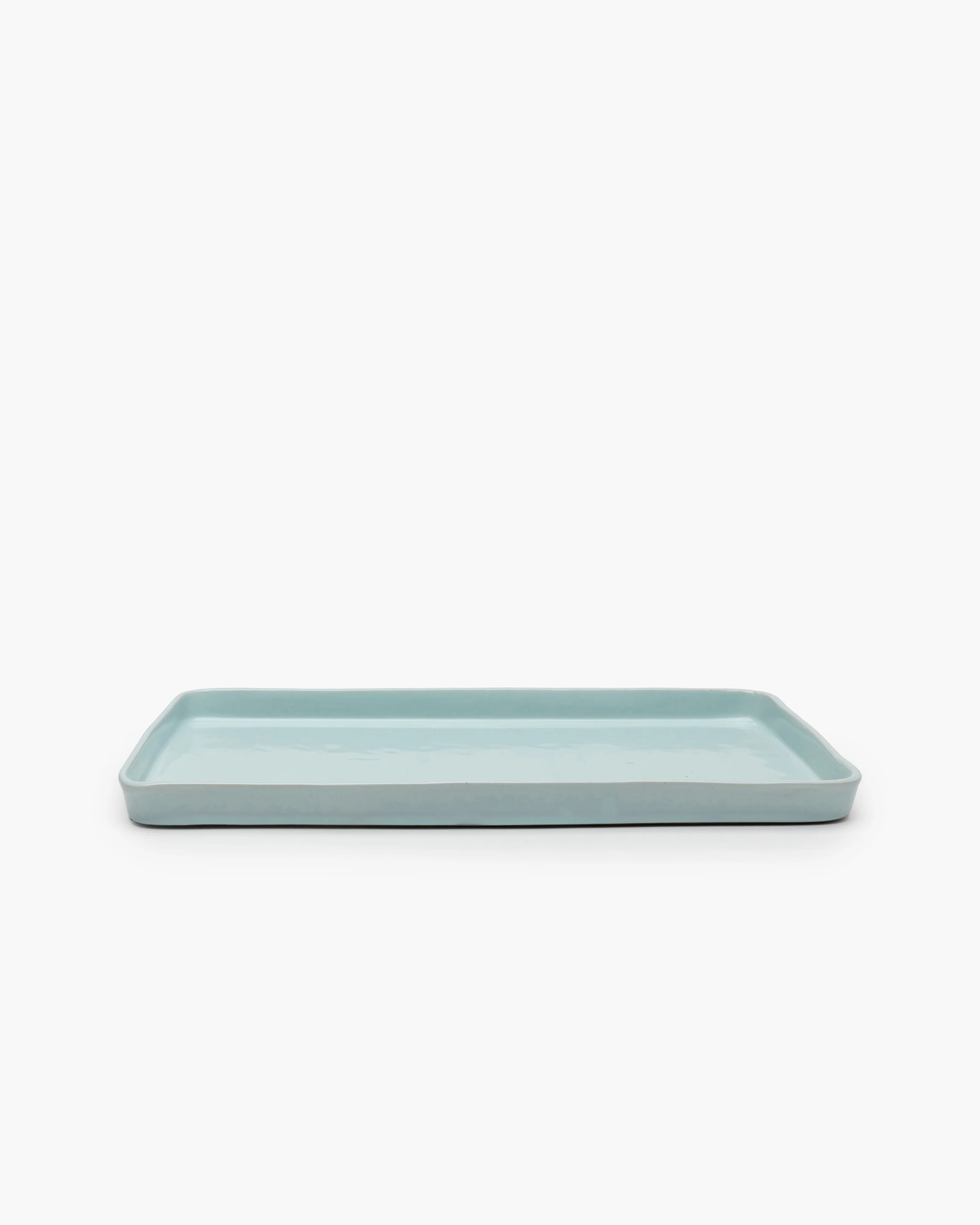 Plate rectangular L light blue Terres de rêves