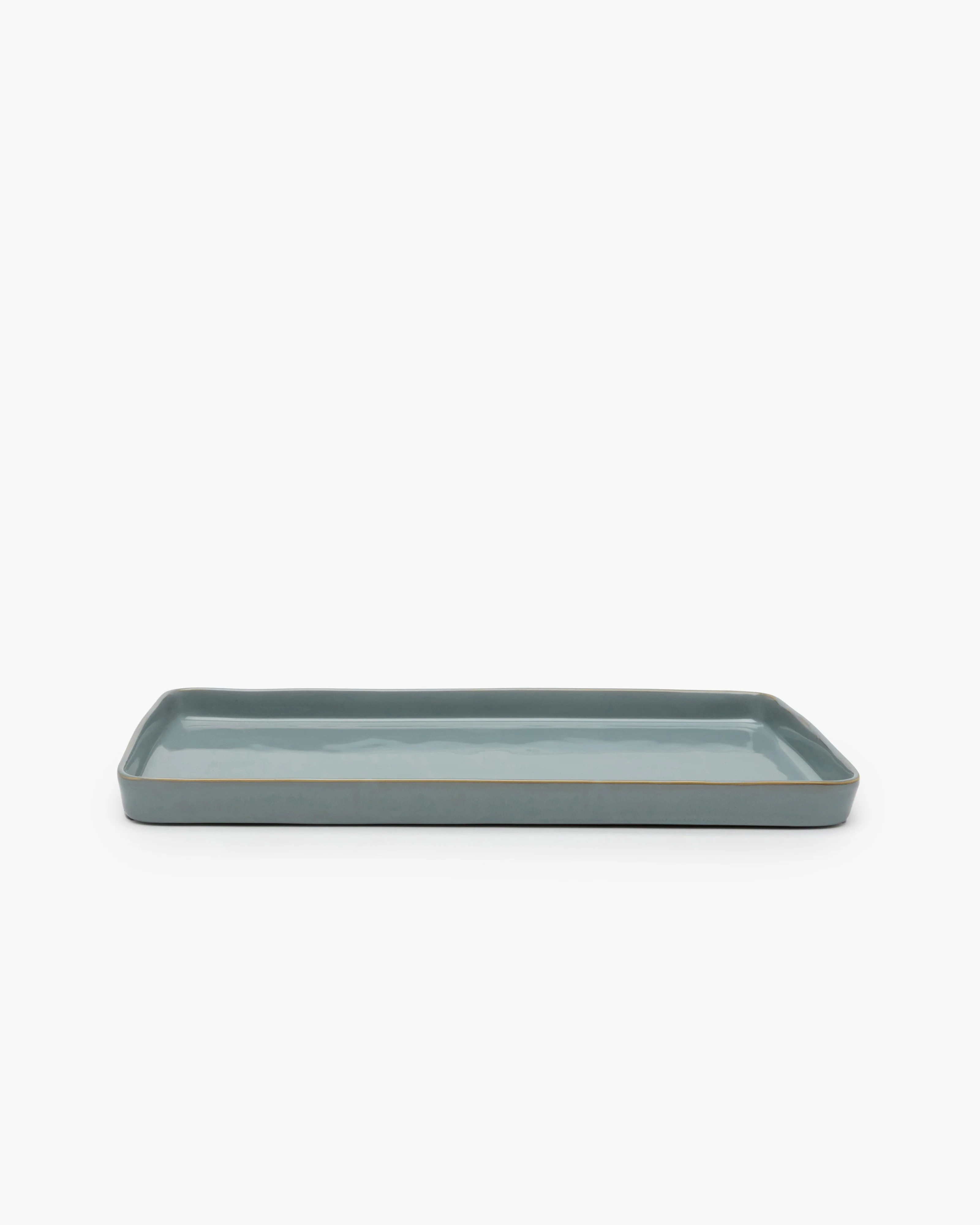 Plate rectangular L smoky blue Terres de rêves