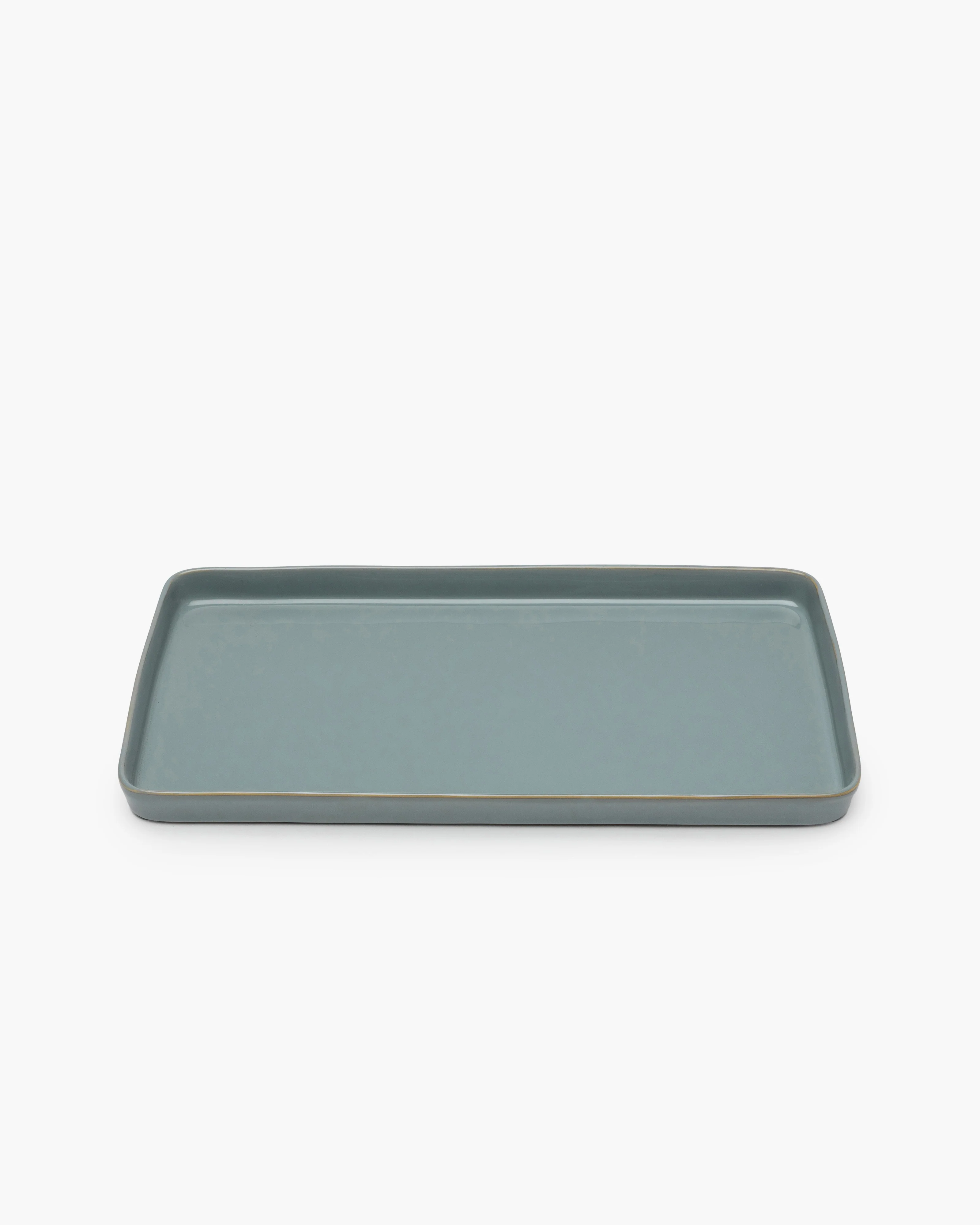 Plate rectangular L smoky blue Terres de rêves - Image 2