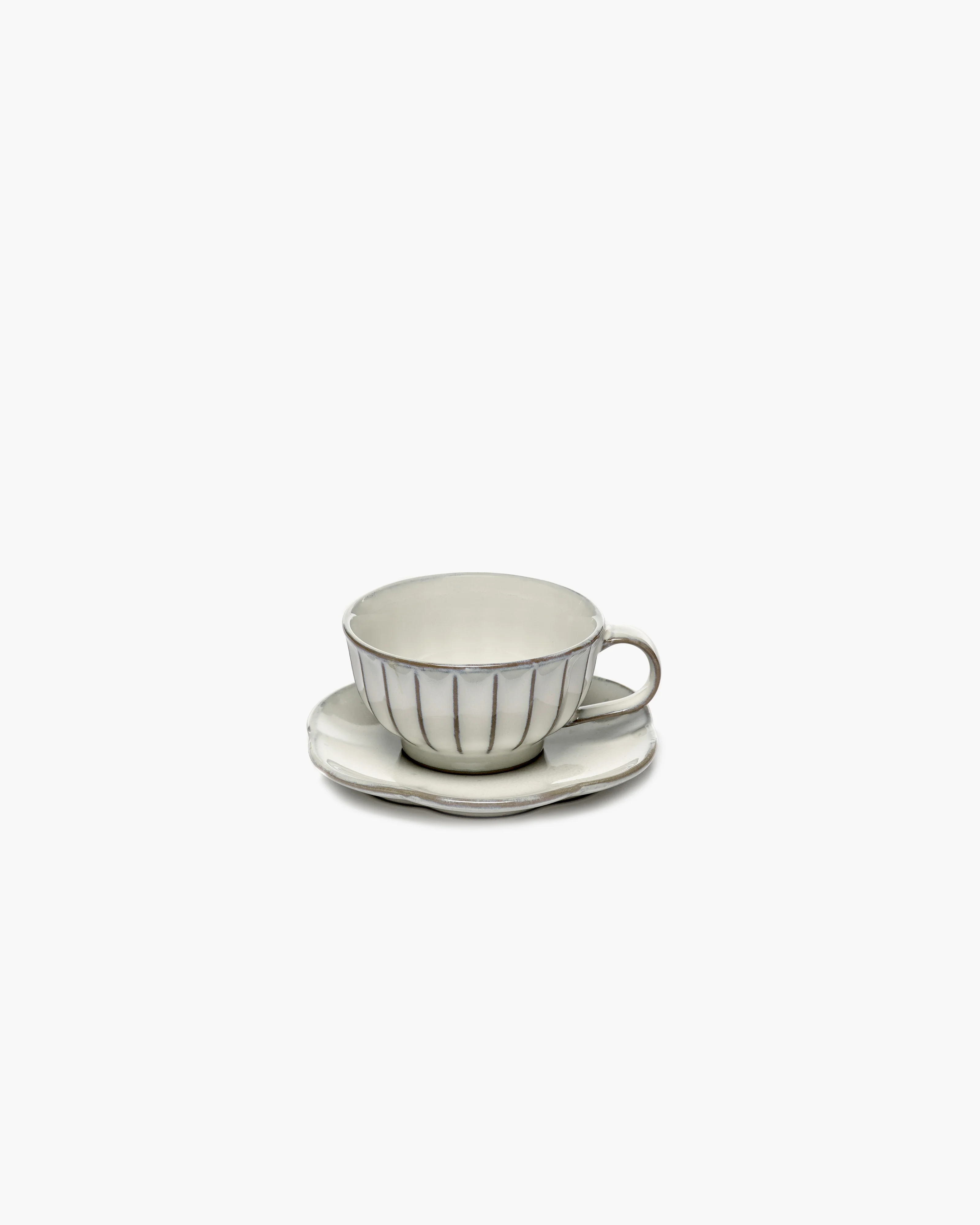 Dessert plate ribbed white Inku - Image 3