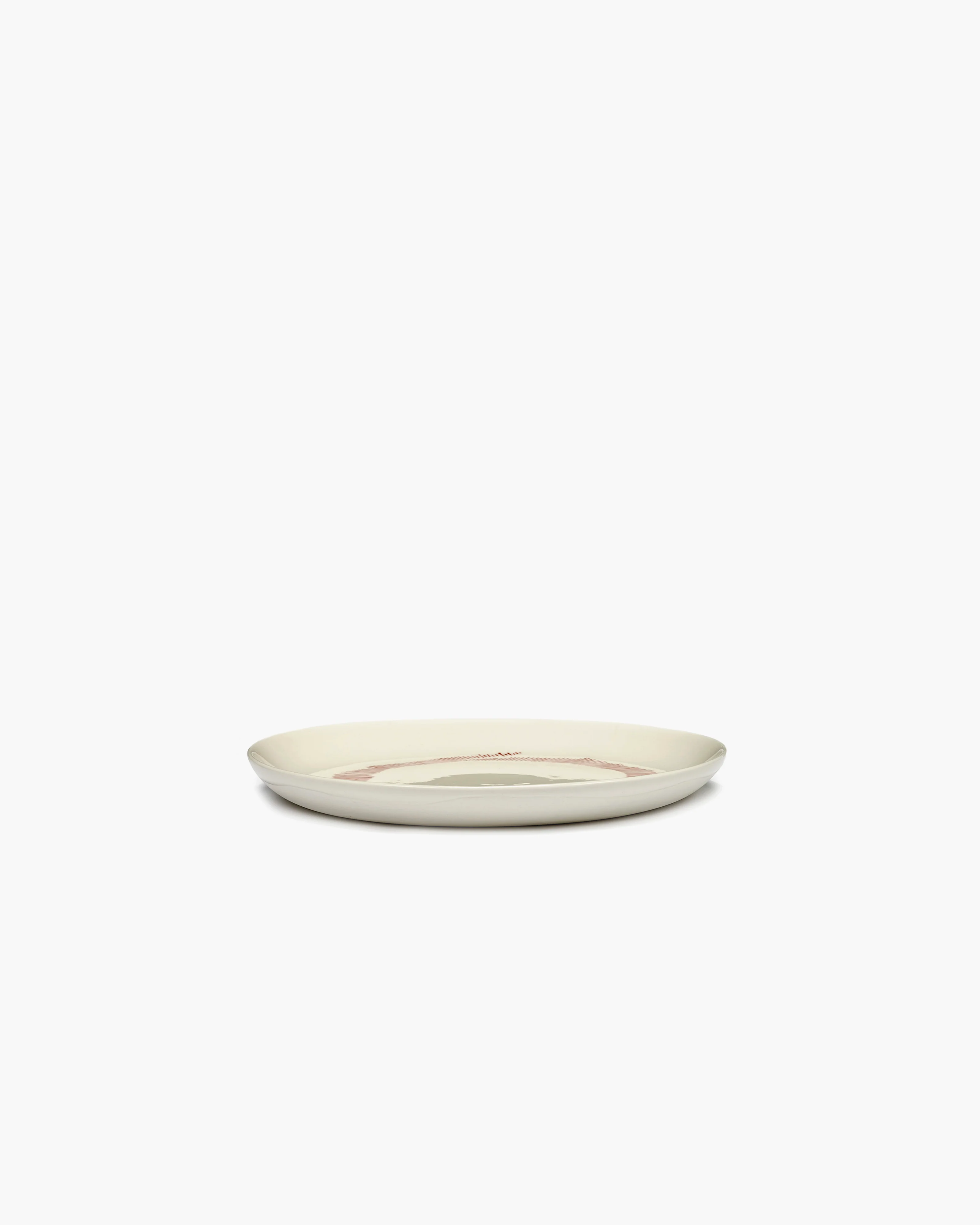 Breakfast plate white swirl - red stripes Feast - Image 2