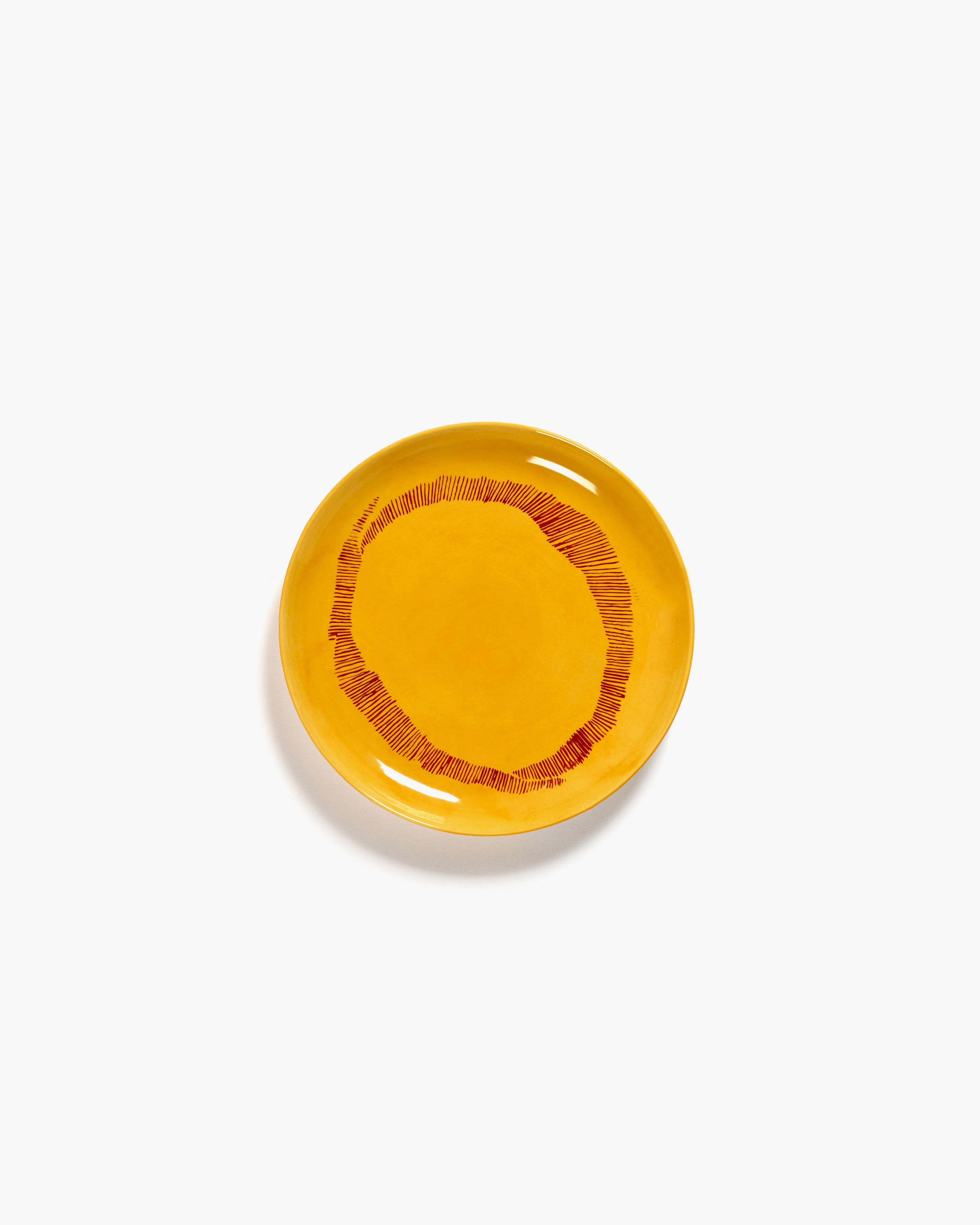 Breakfast plate yellow - red stripes Feast