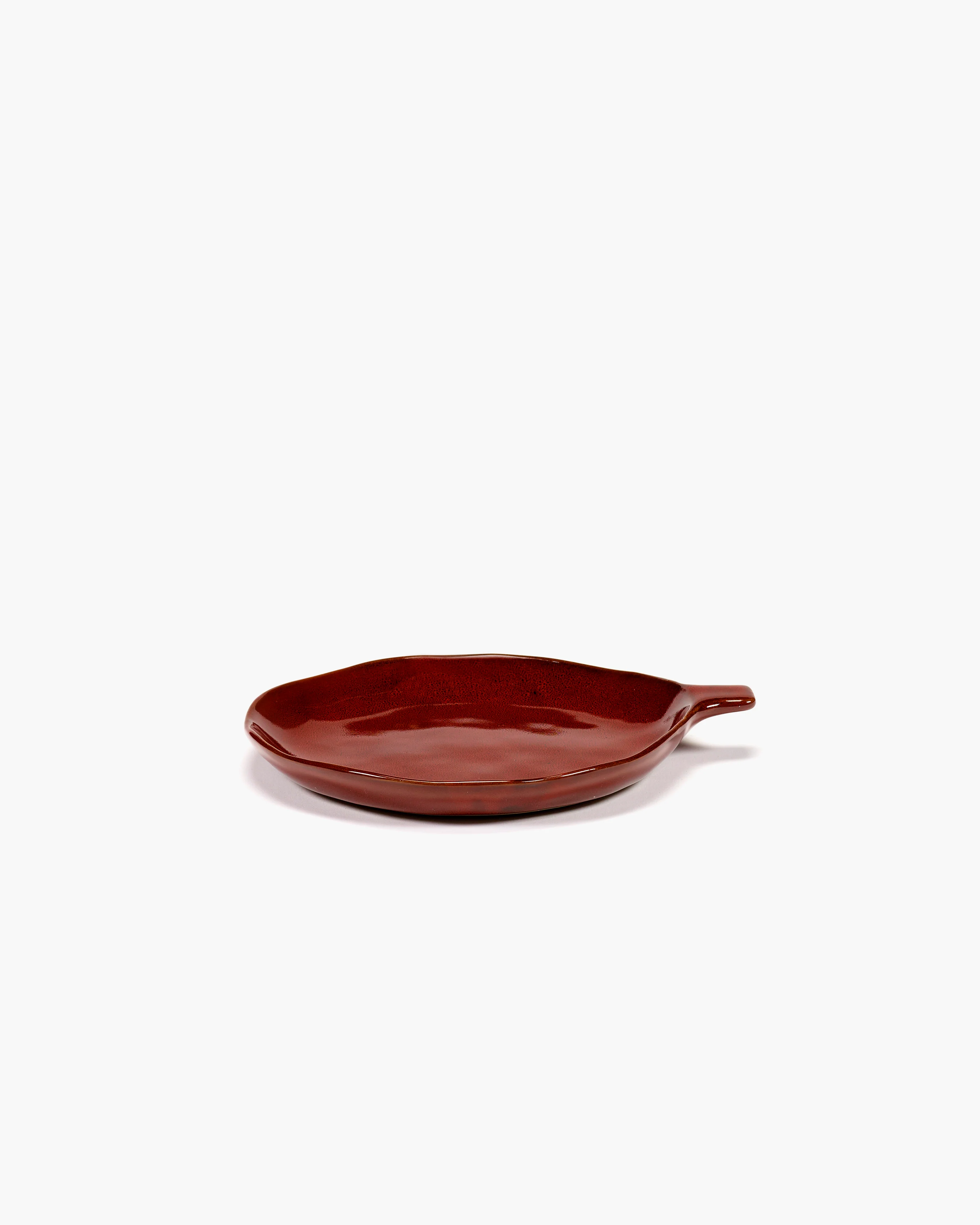 Plate with handle venetian red La Mère