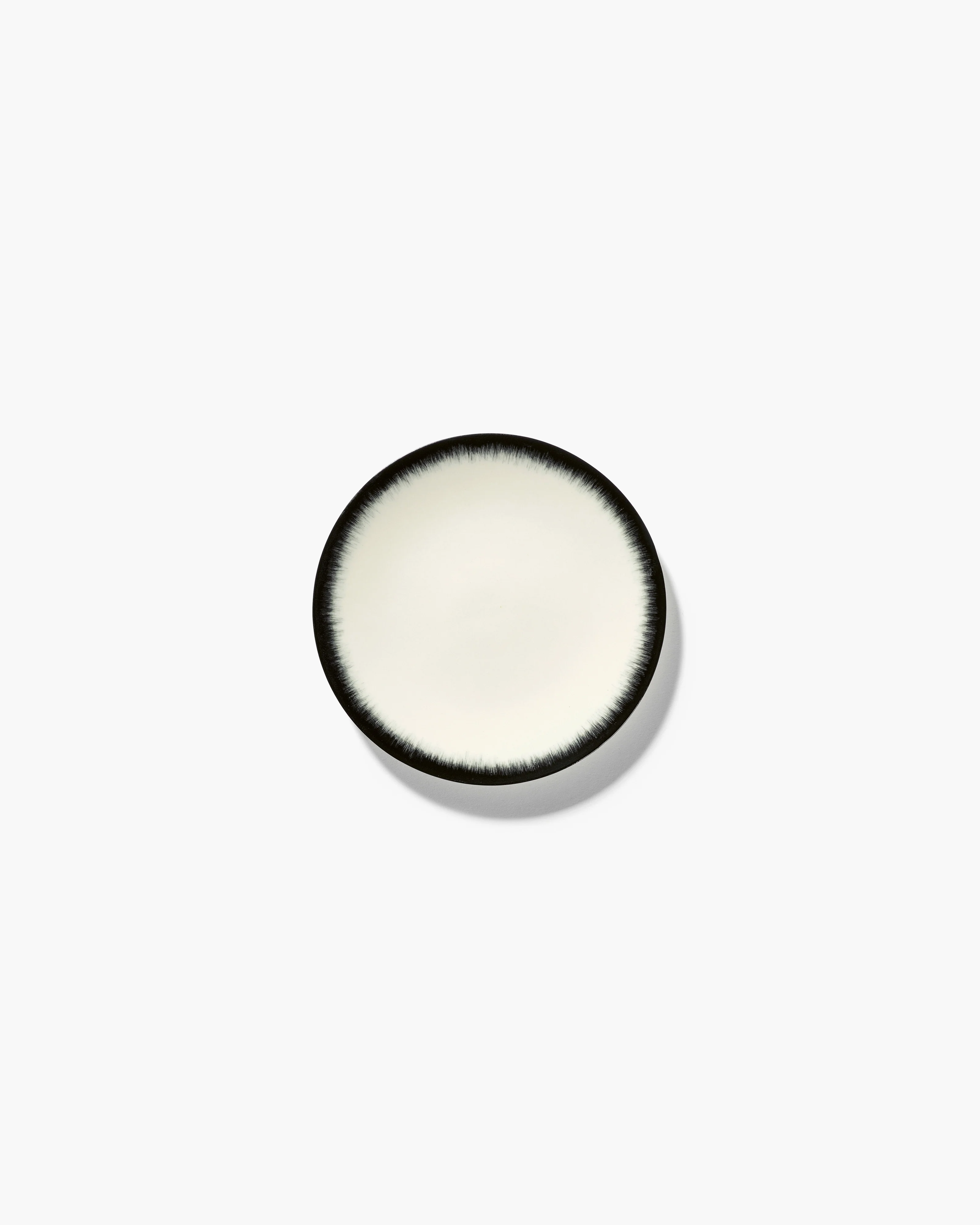 Dessert plate white/black variation 3 DĂ©