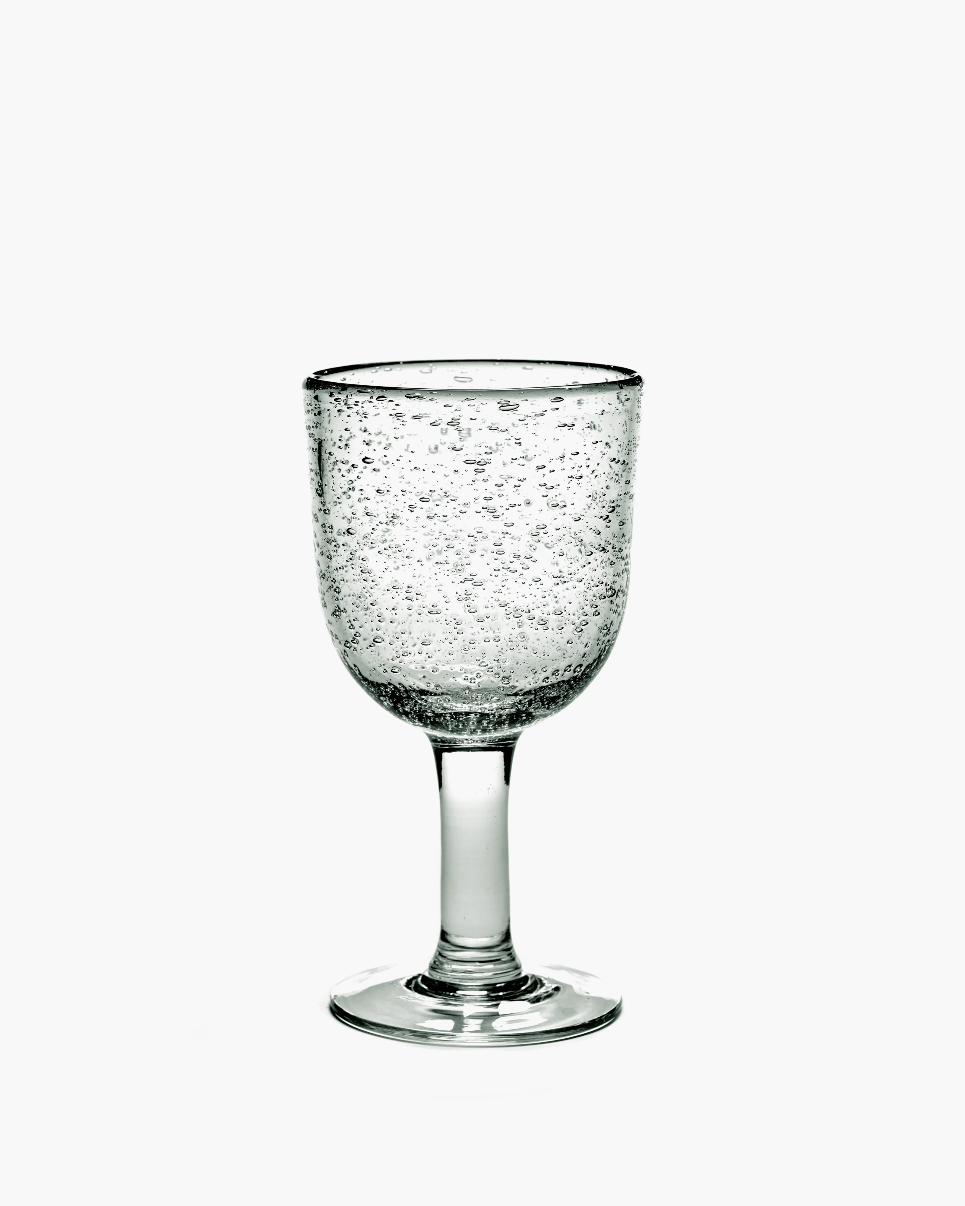 Red wine glass transparent with bubbles Pure