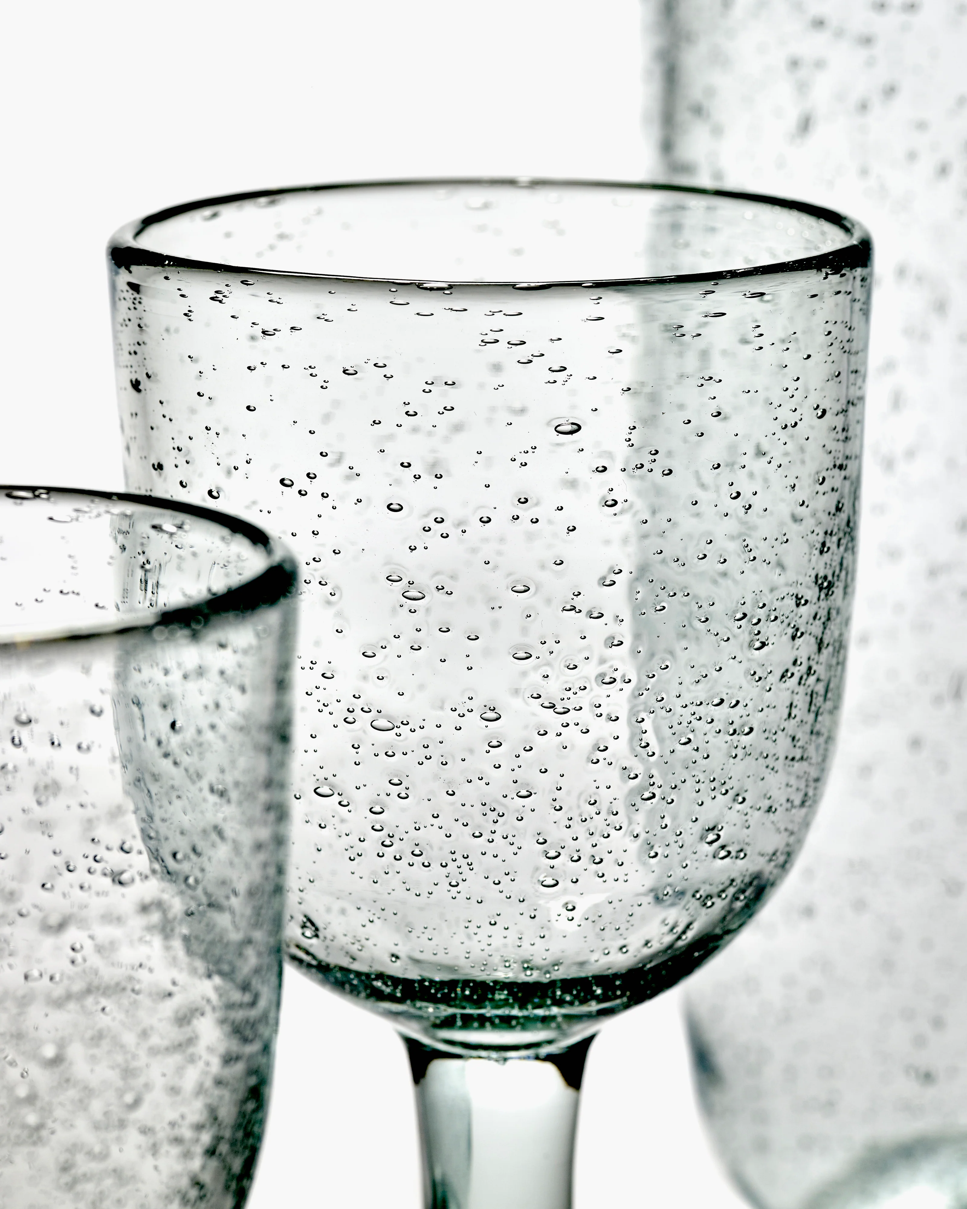 Red wine glass transparent with bubbles Pure - Image 3