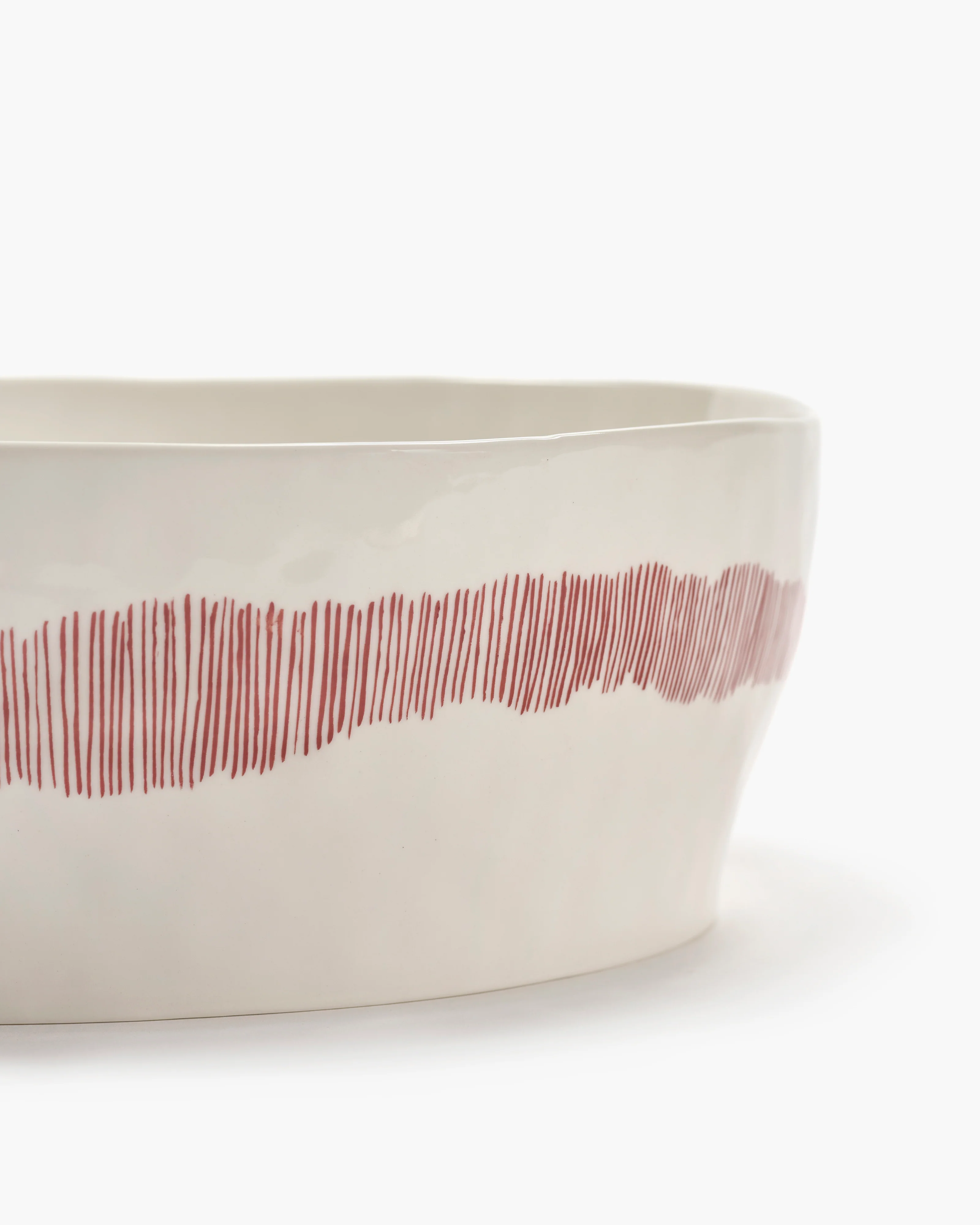 Salad bowl white swirl - red stripes Feast - Image 3