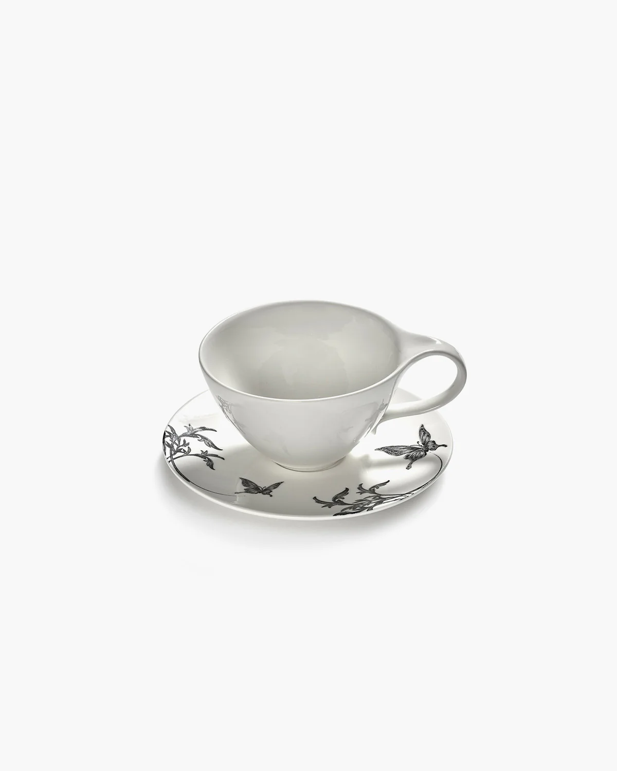 Saucer cappuccino cup butterfly white - black ballet Unity - Image 6