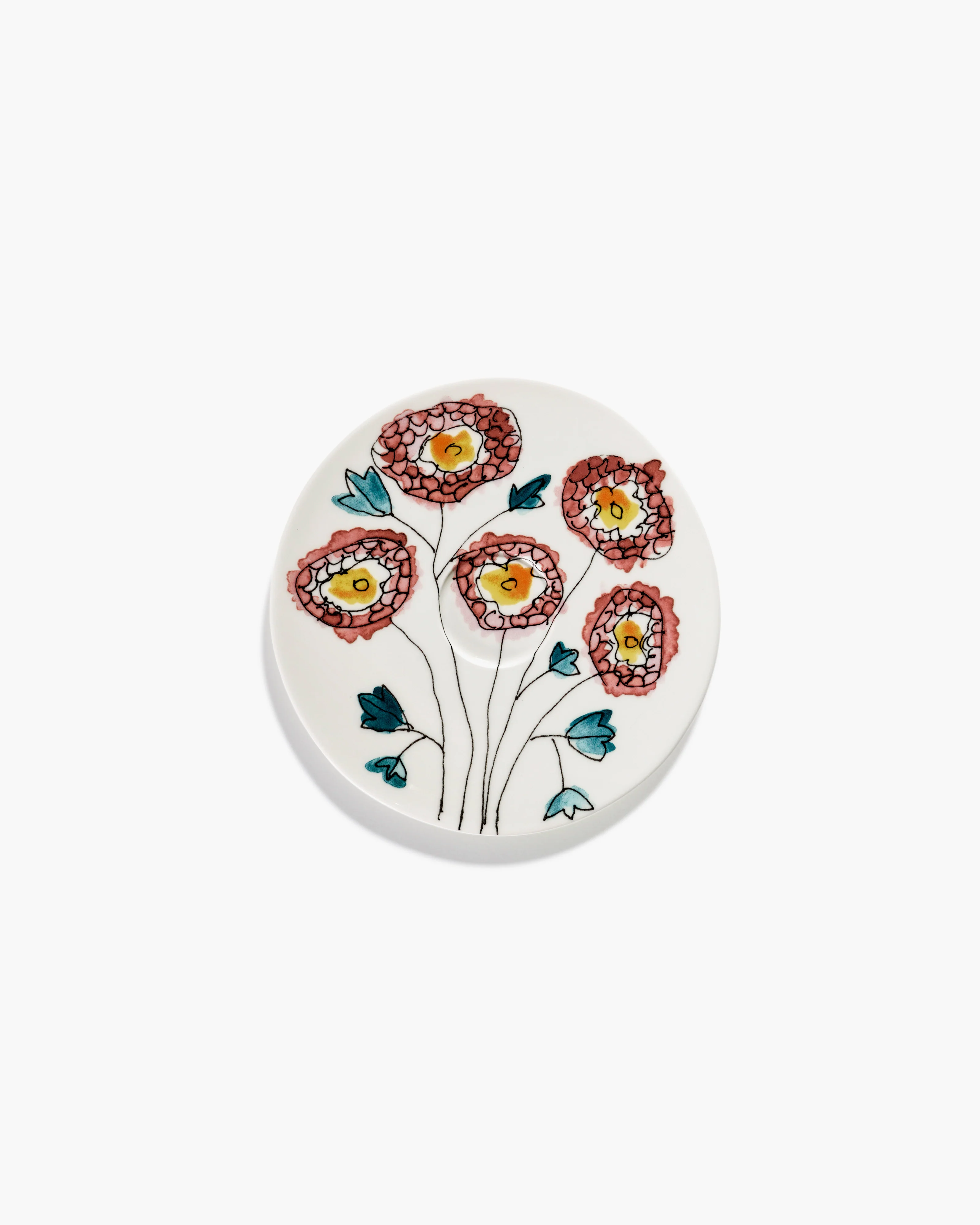 Saucer coffee cup high Anemone milk Midnight Flowers - Image 4