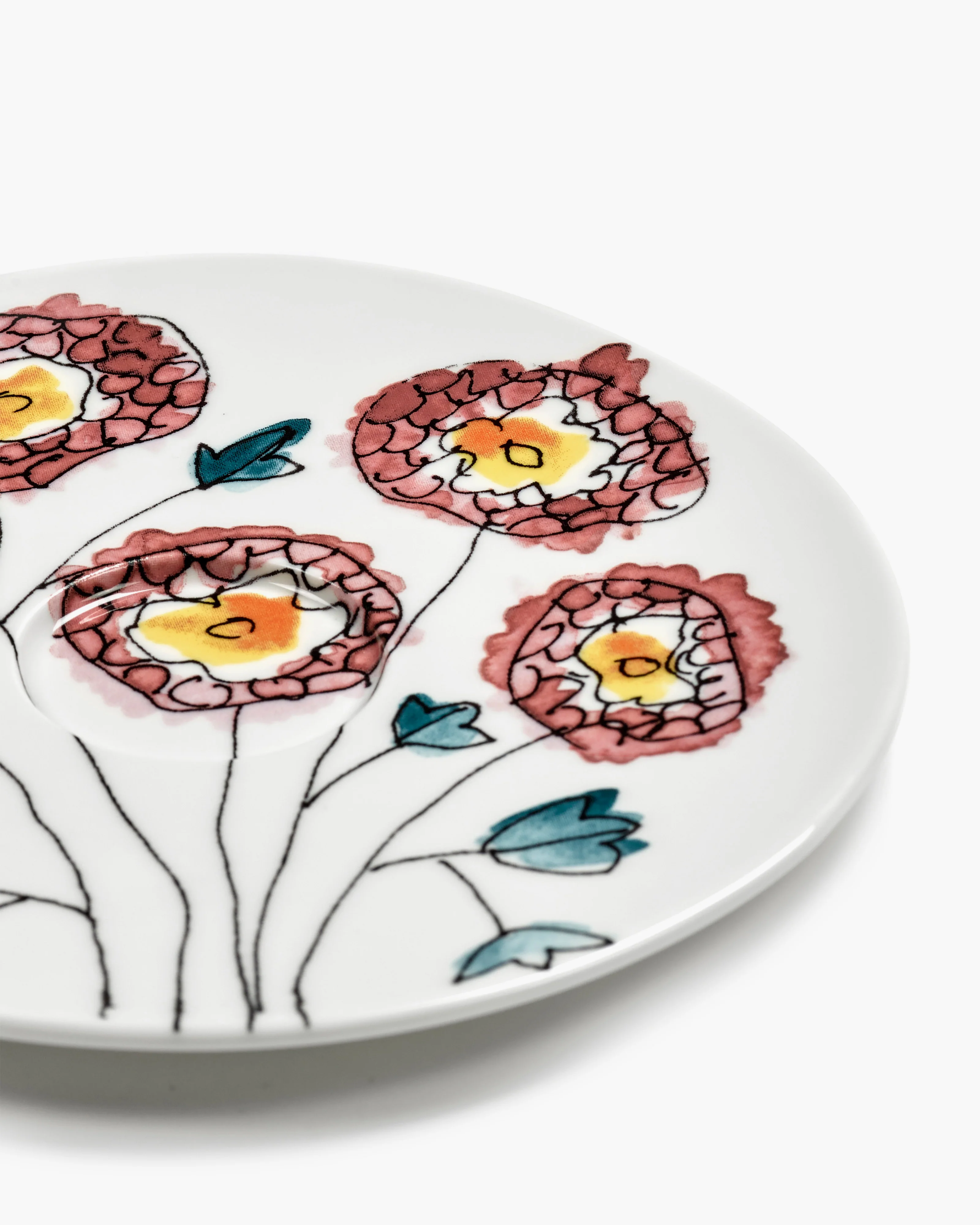 Saucer coffee cup high Anemone milk Midnight Flowers - Image 6