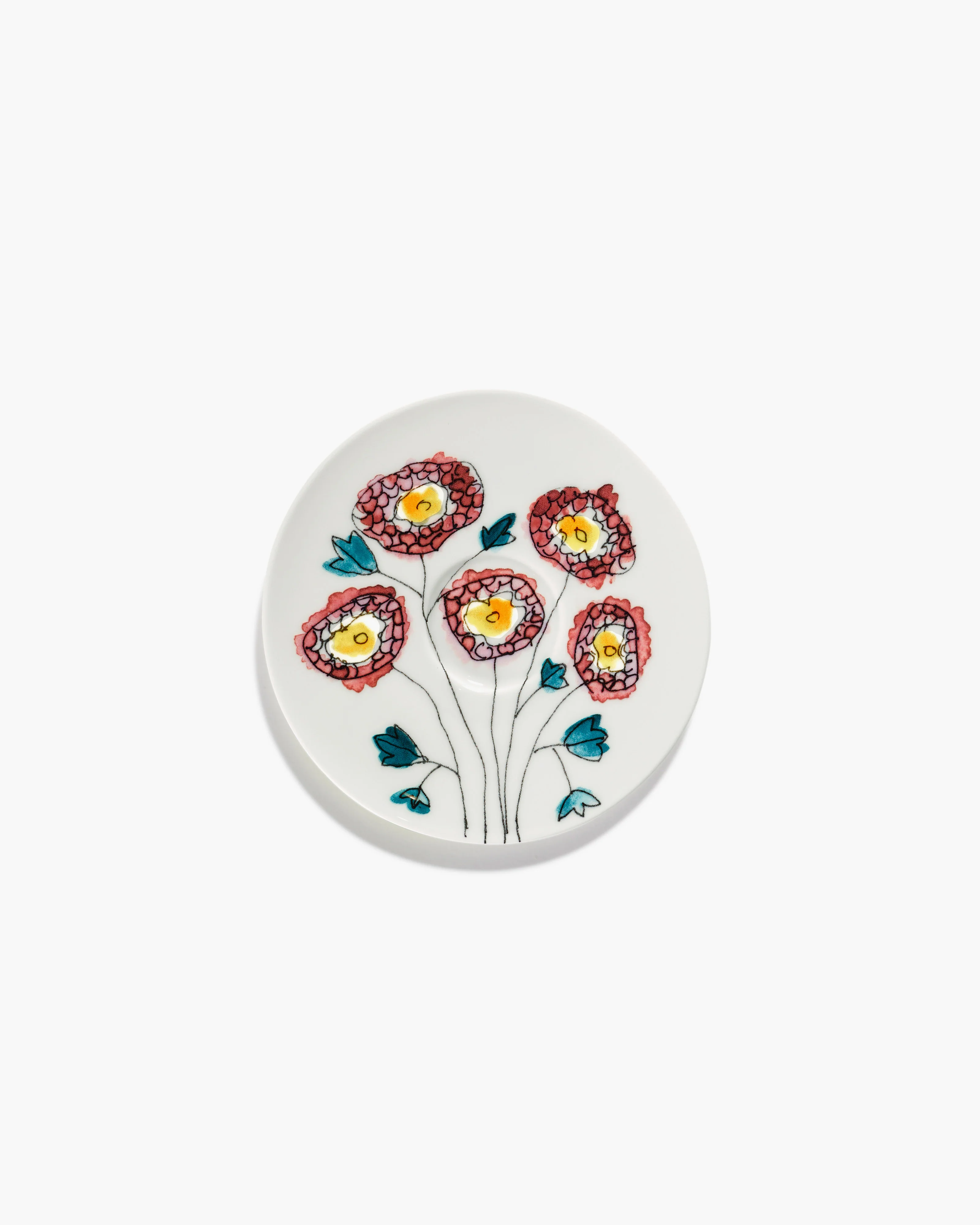 Saucer coffee cup low Anemone milk Midnight Flowers - Image 3