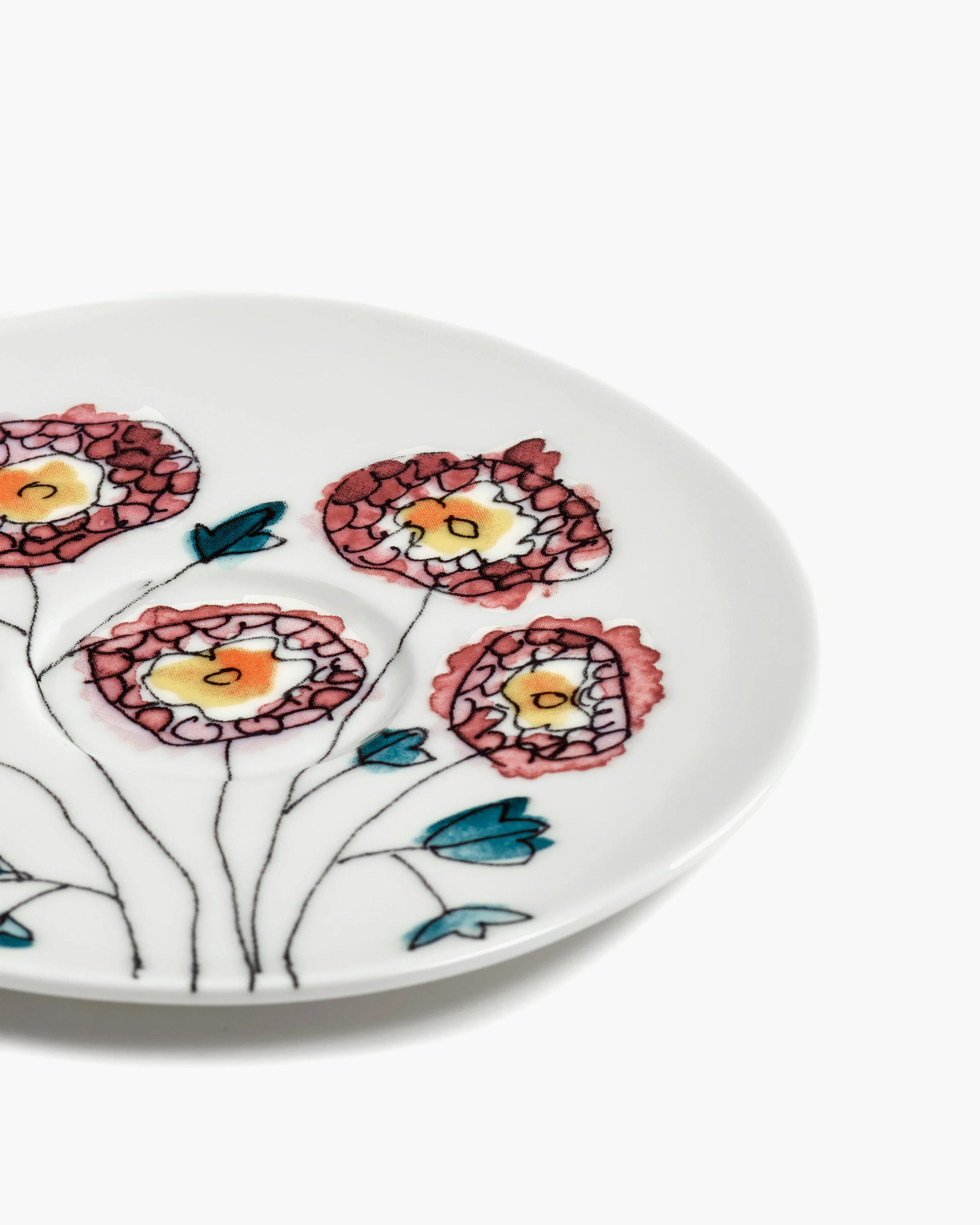 Saucer coffee cup low Anemone milk Midnight Flowers - Image 5