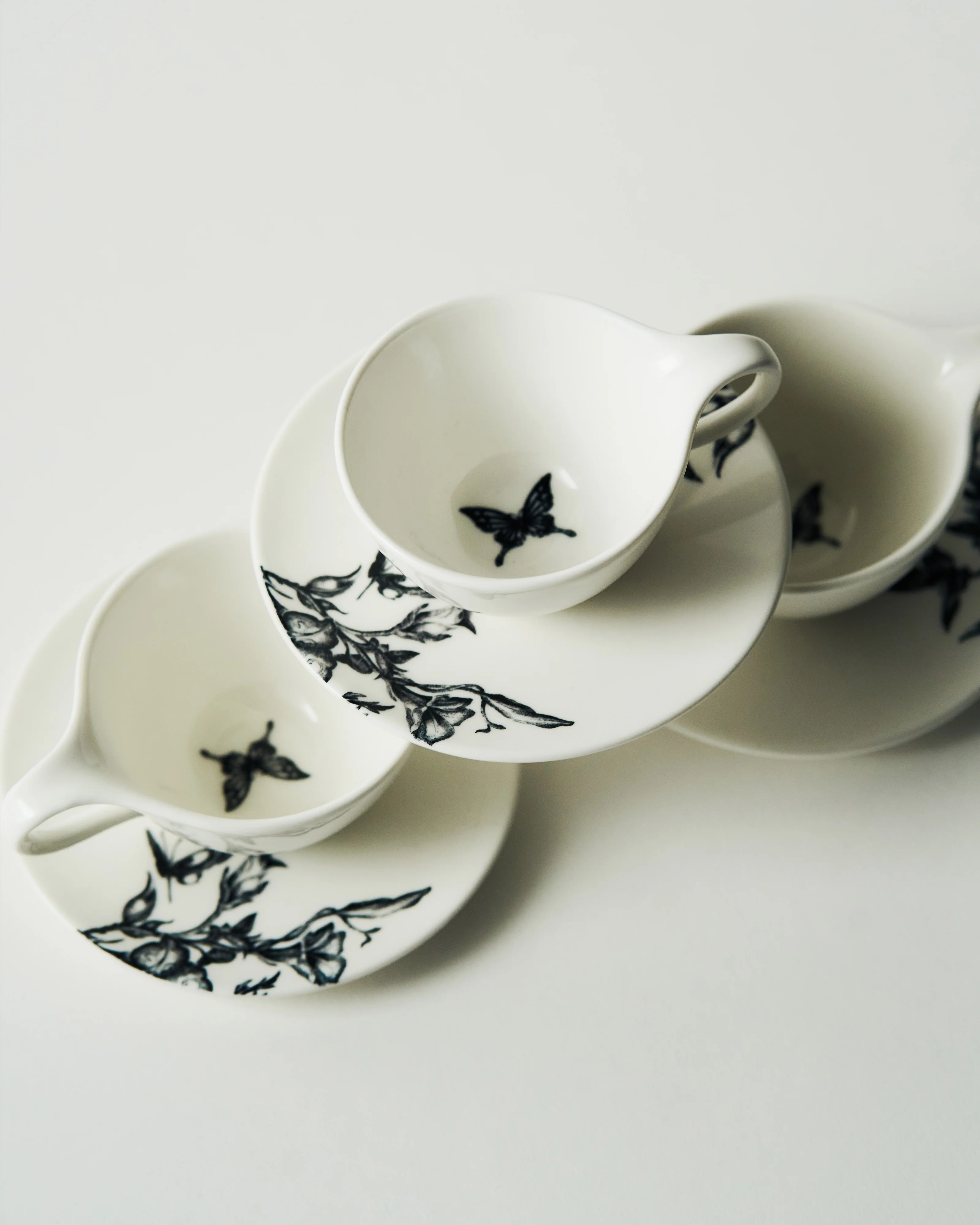 Saucer espresso cup magical blossom white - black Unity - Image 2
