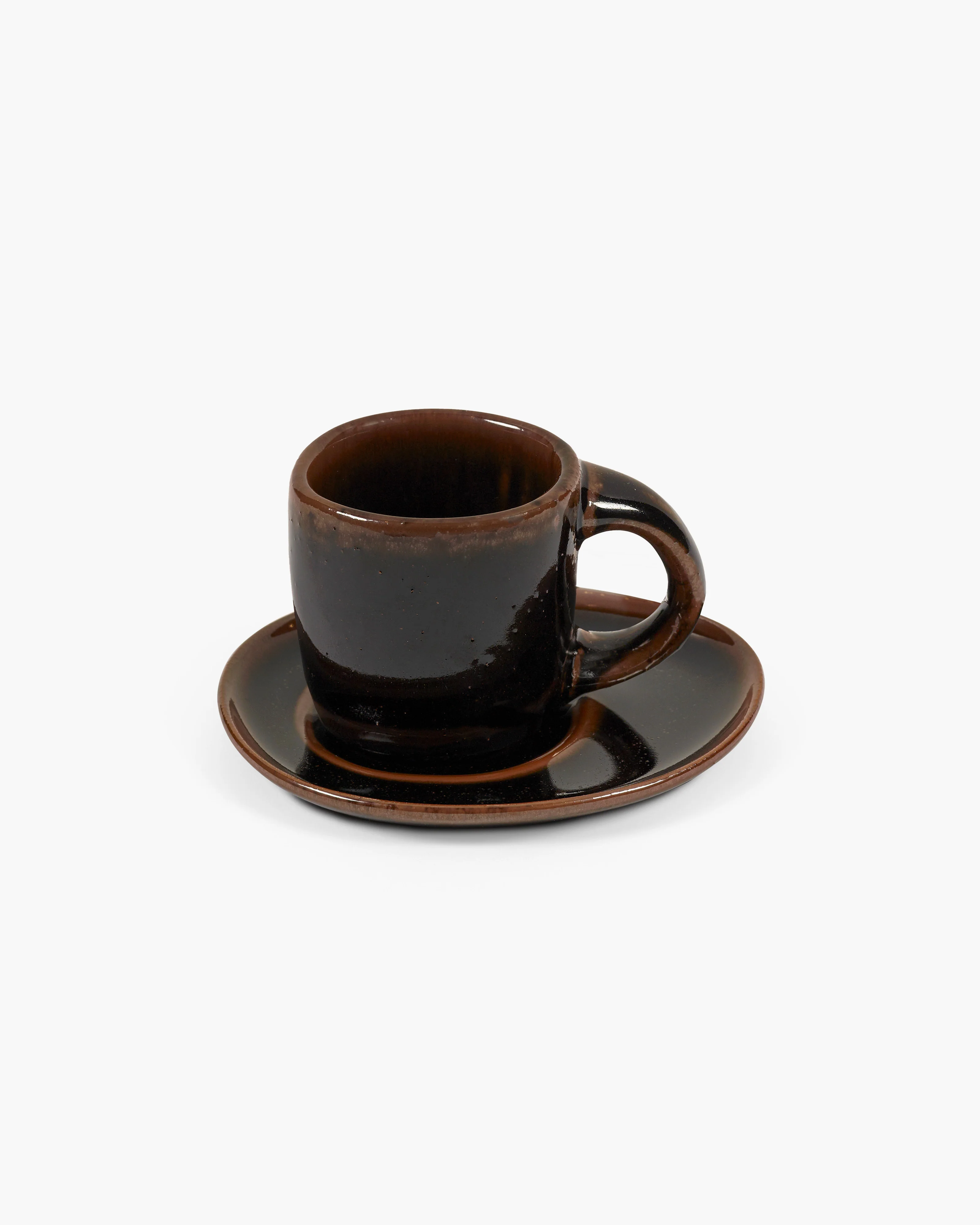 Saucer for  coffee cup dark brown Out of lines - Image 5