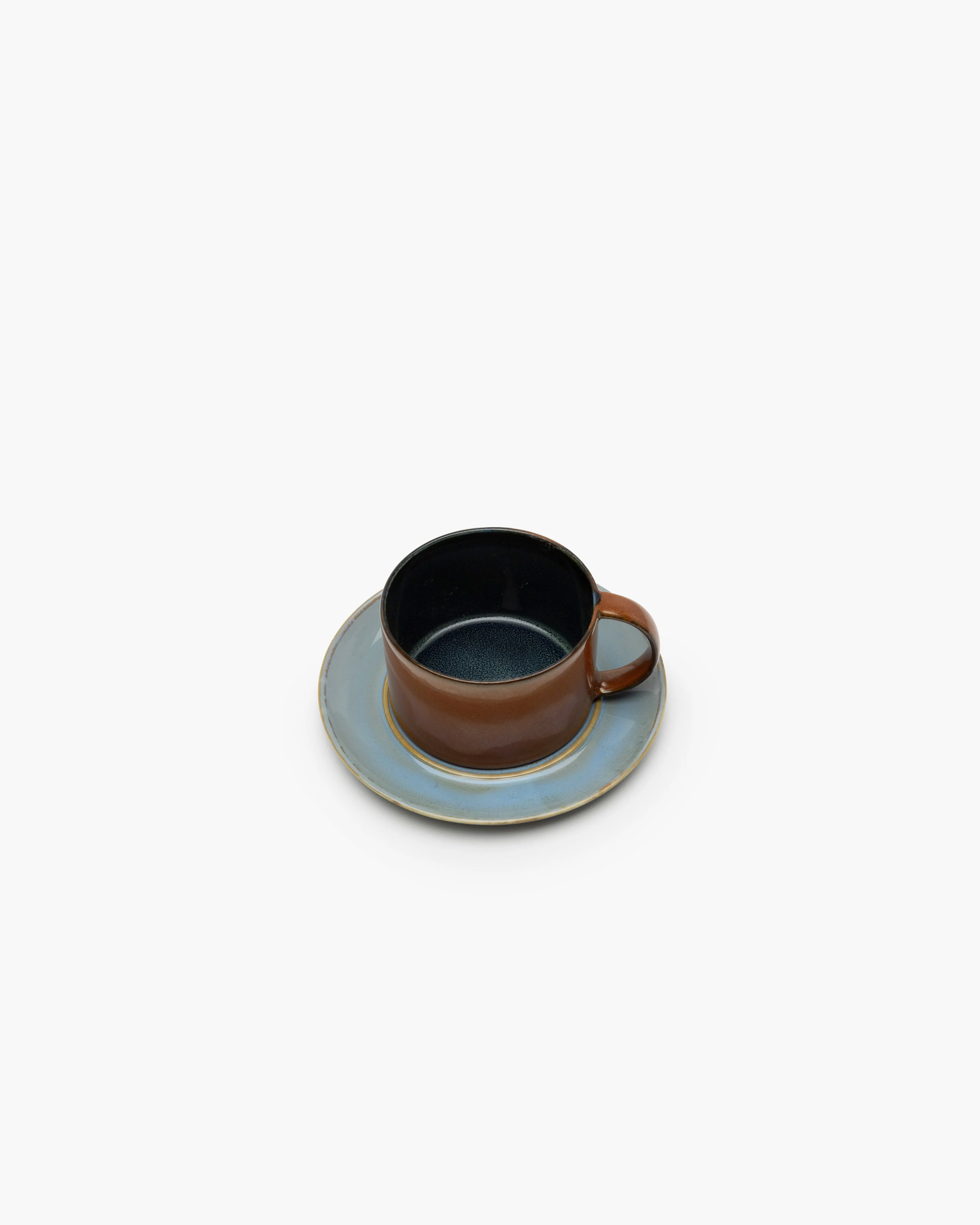 Saucer for coffee cup smoky blue/rust Terres de rêves - Image 2