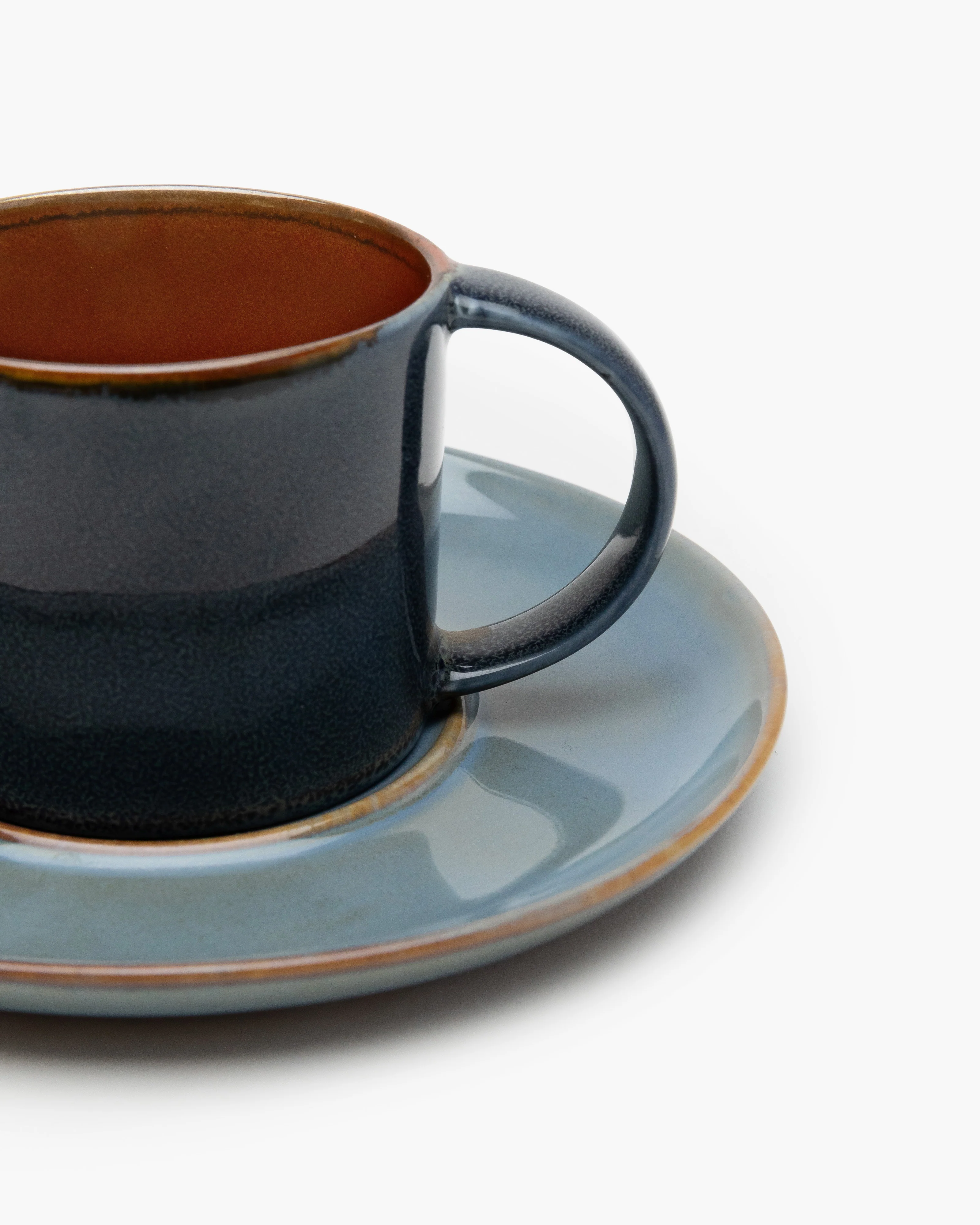 Saucer for espresso cup smoky blue/rust Terres de rêves - Image 3