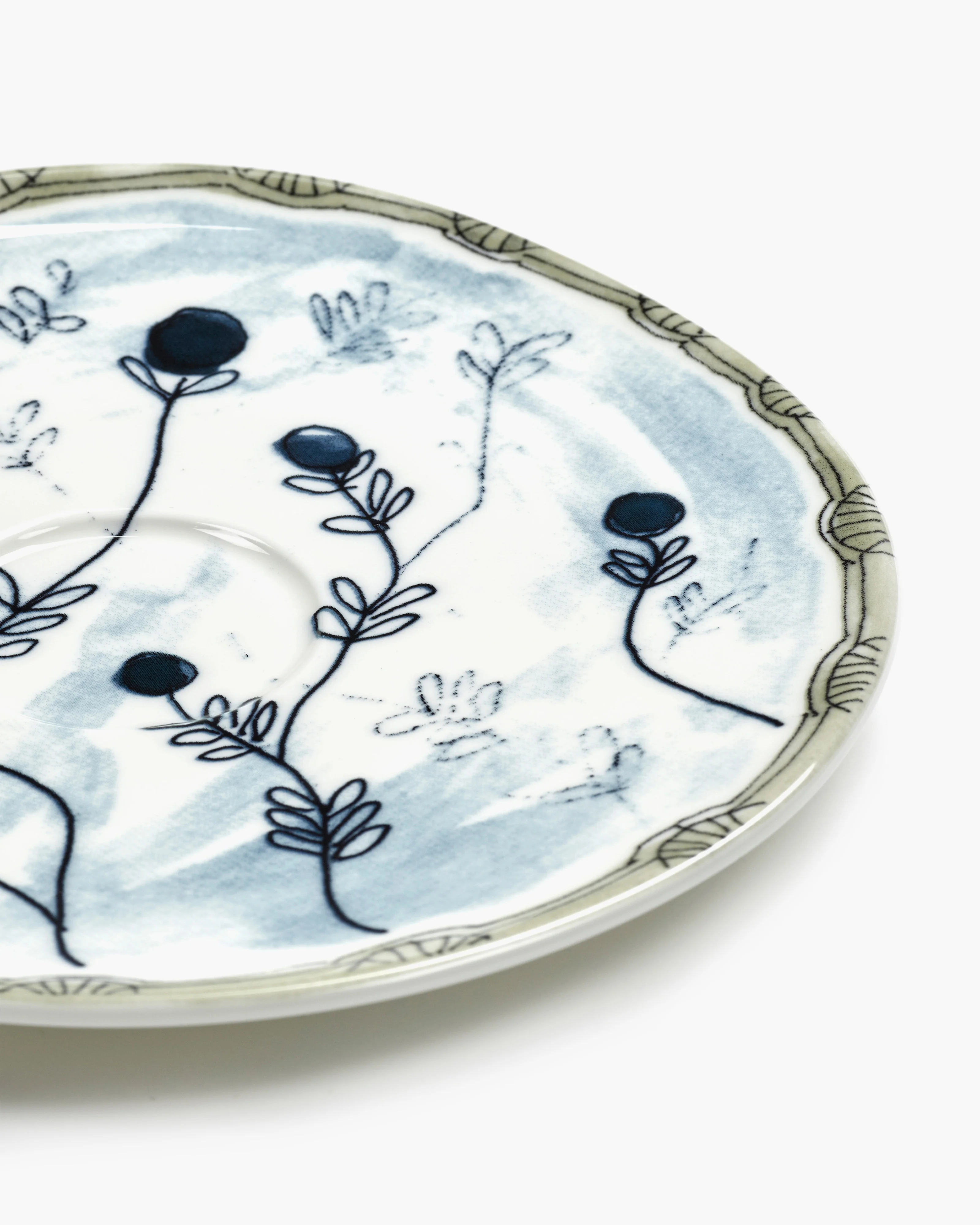Saucer soup bowl Mirtillo tea Midnight Flowers - Image 5