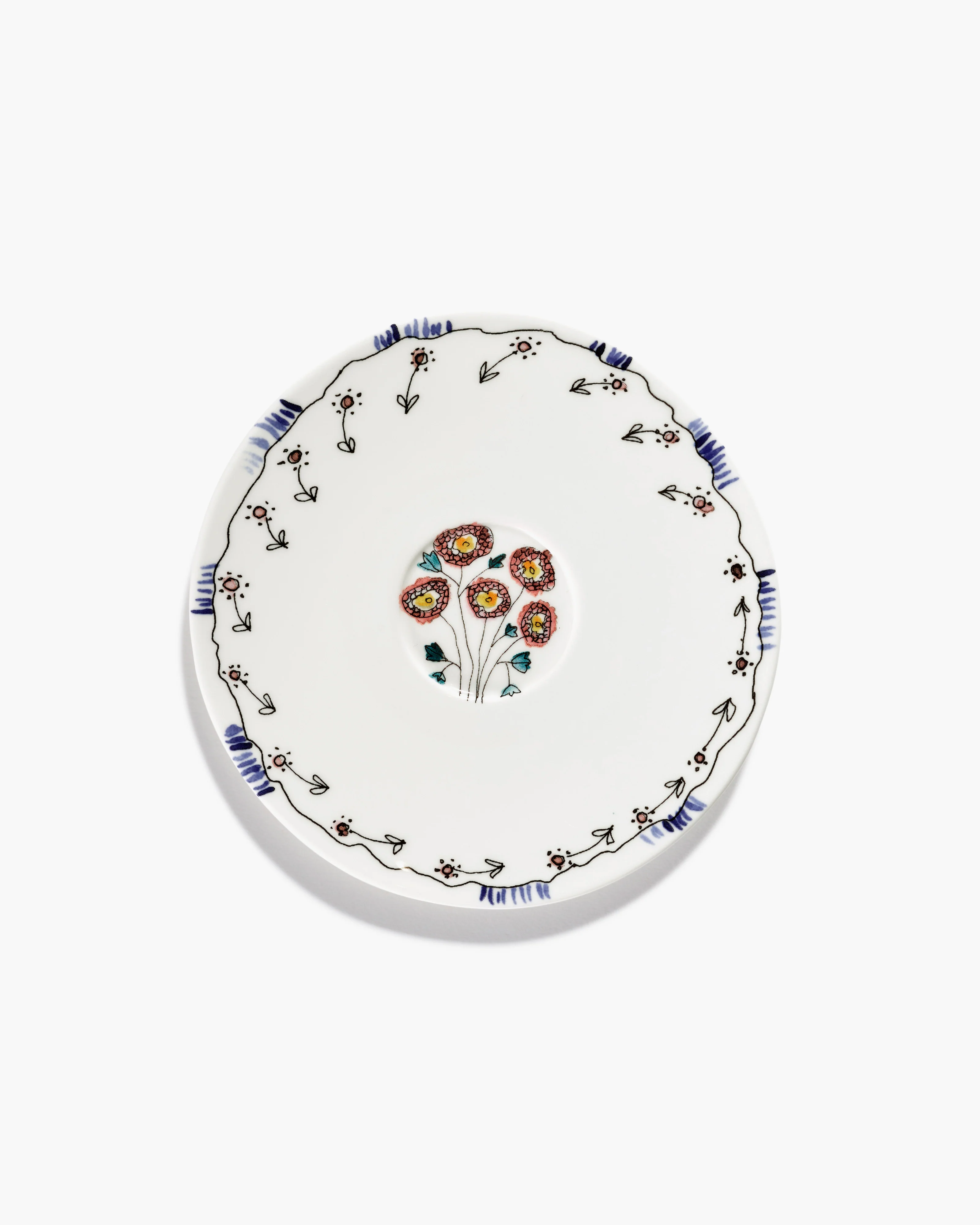 Saucer tea cup Anemone milk Midnight Flowers - Image 3