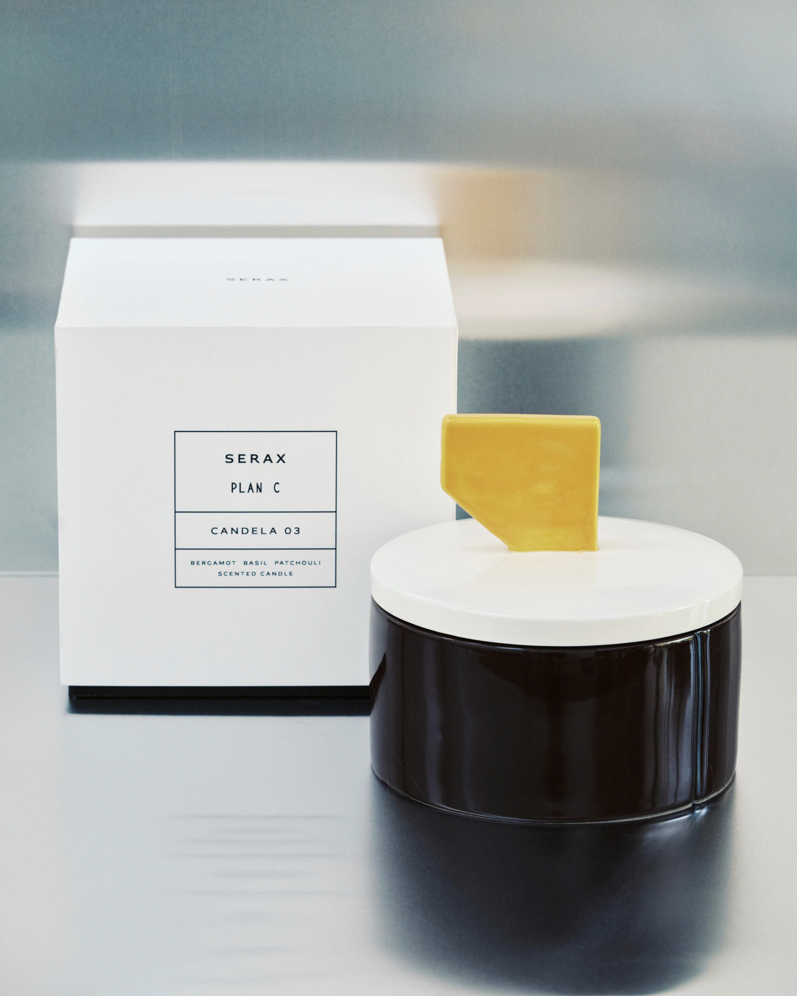Scented candle L burgundy - yellow Candela 03 - Image 2
