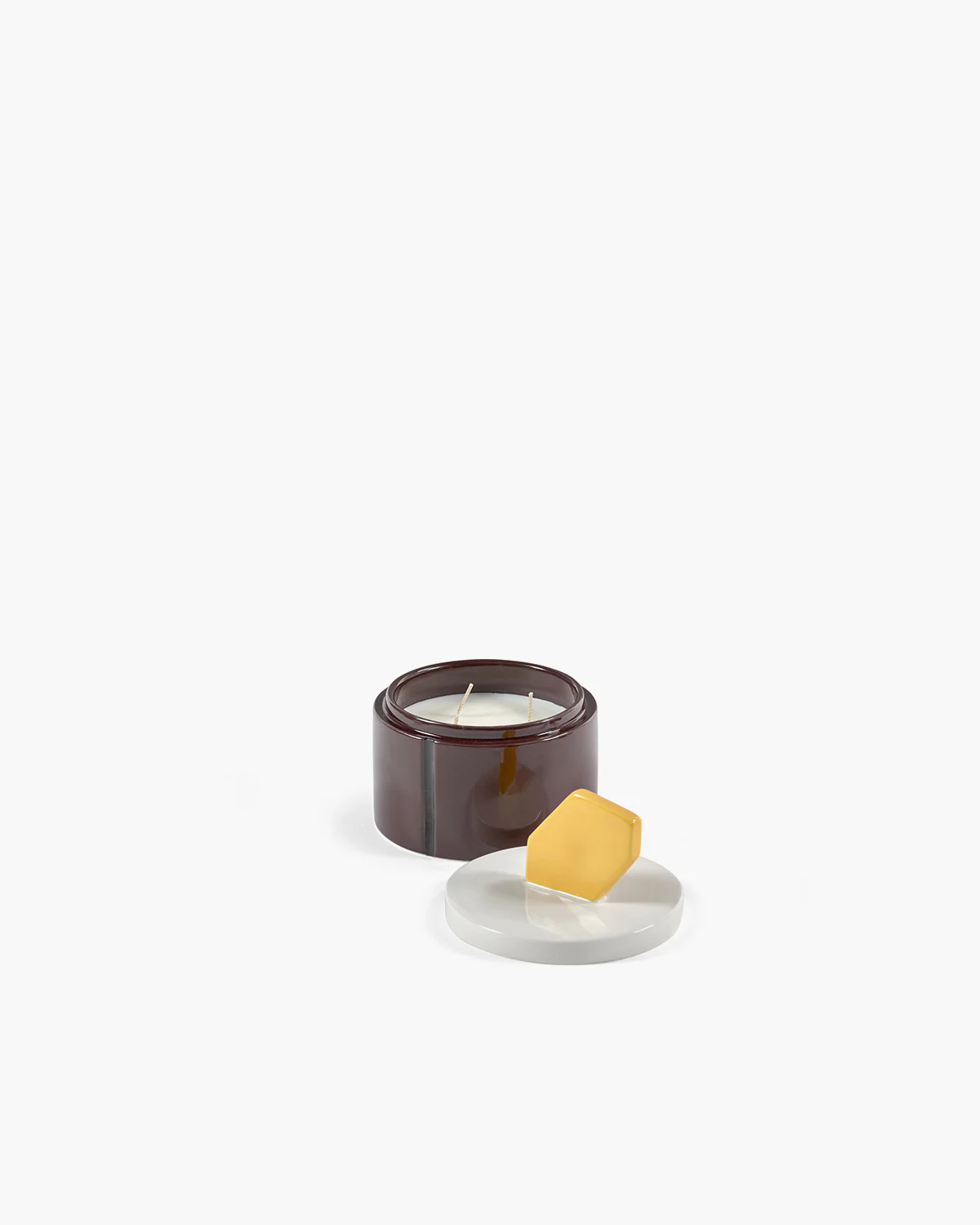 Scented candle M burgundy - yellow Candela 03 - Image 2