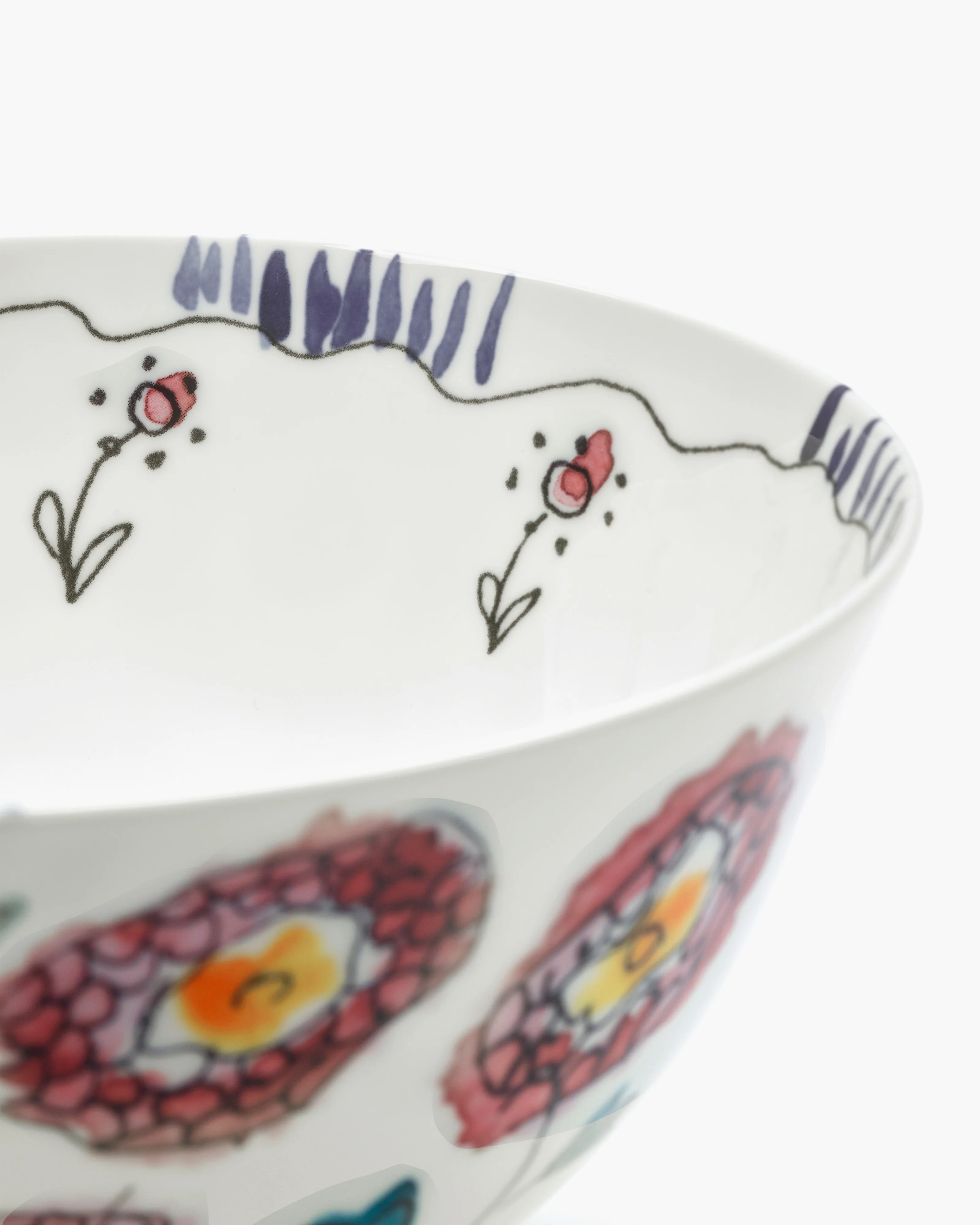 Serving bowl L Anemone milk Midnight Flowers - Image 5