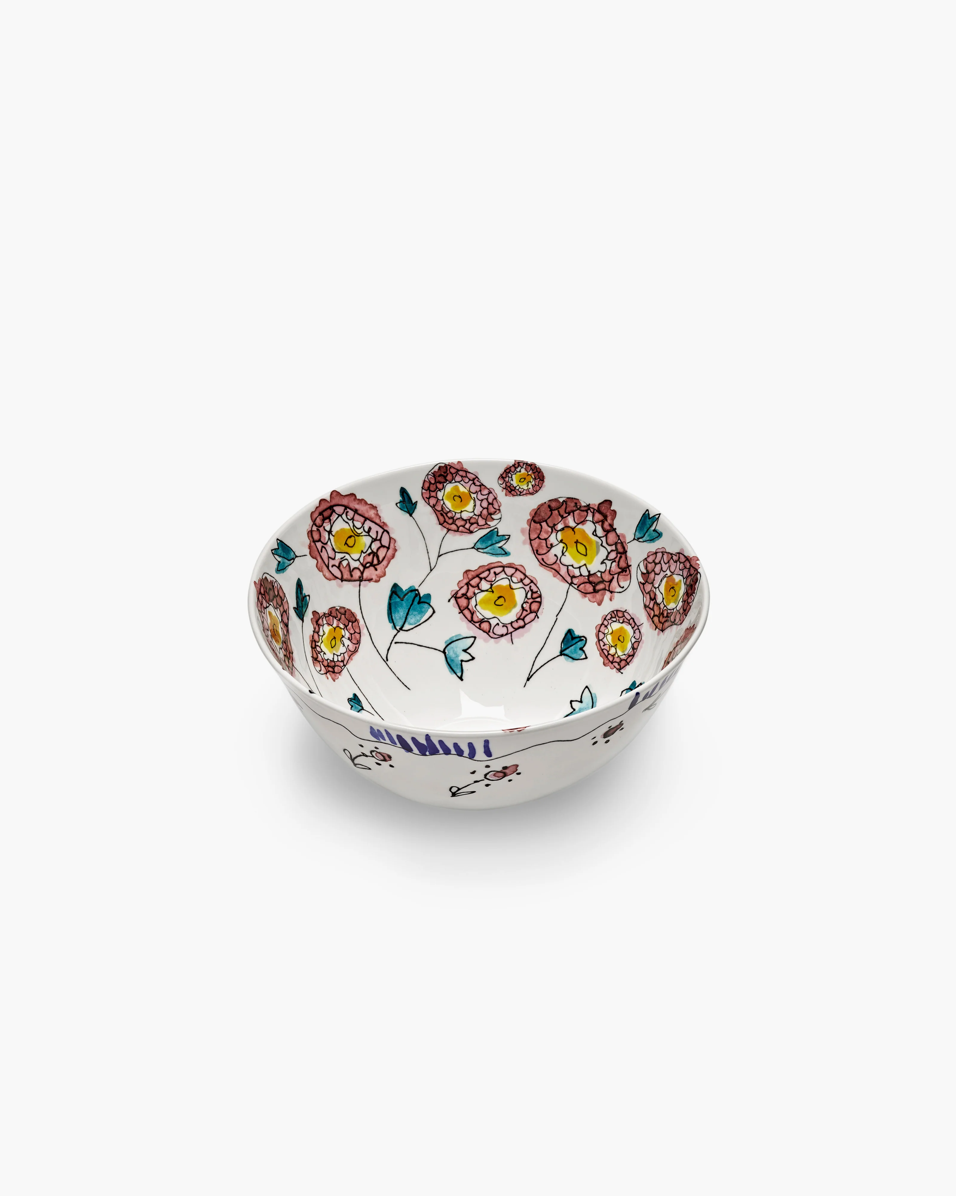 Serving bowl M Anemone milk Midnight Flowers - Image 3