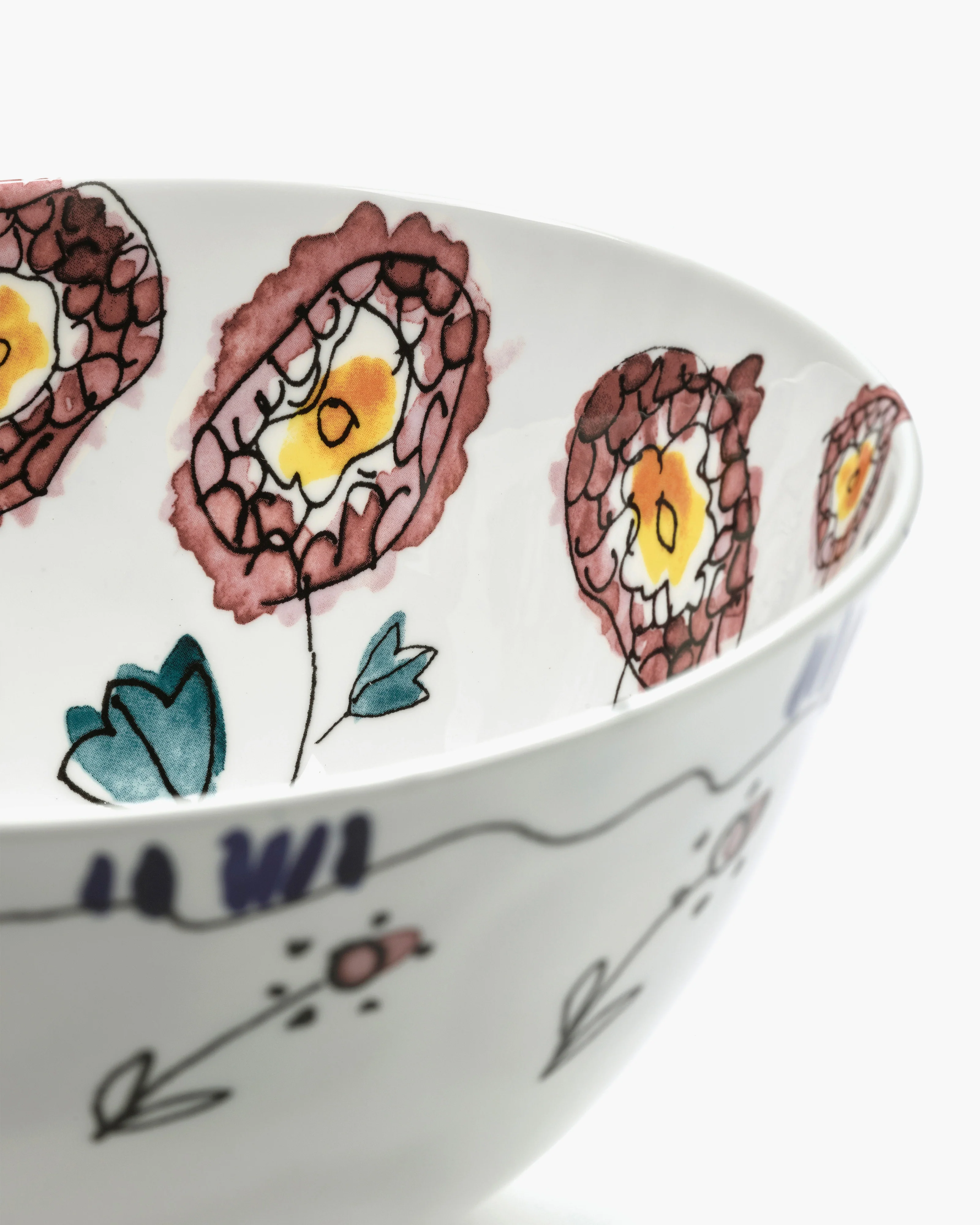 Serving bowl M Anemone milk Midnight Flowers - Image 5