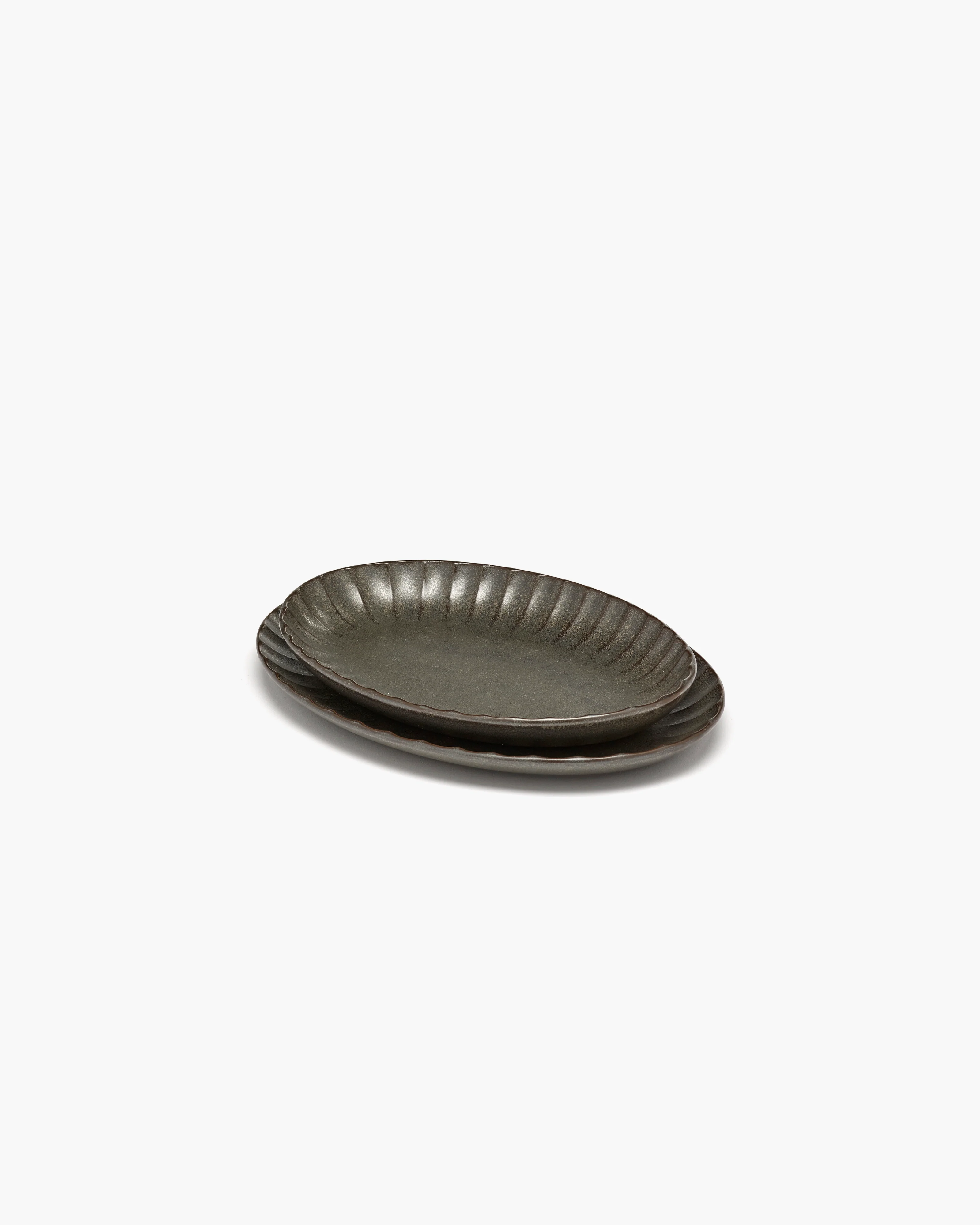 Serving bowl oval L green Inku - Image 5