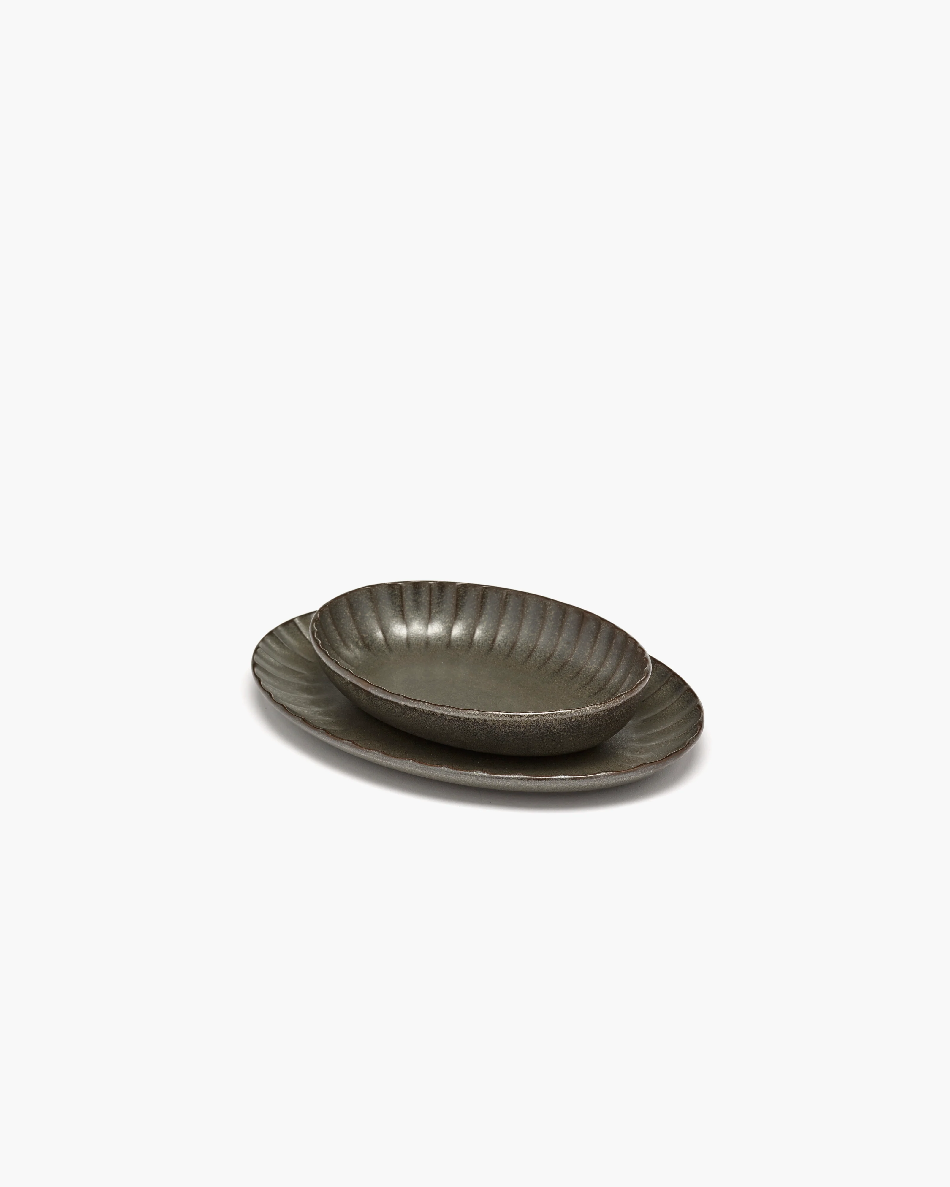 Serving bowl oval S green Inku - Image 4