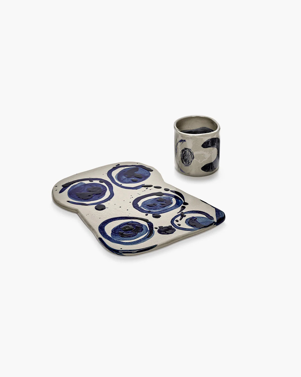 Serving plate beige - blue Sophia - Image 5