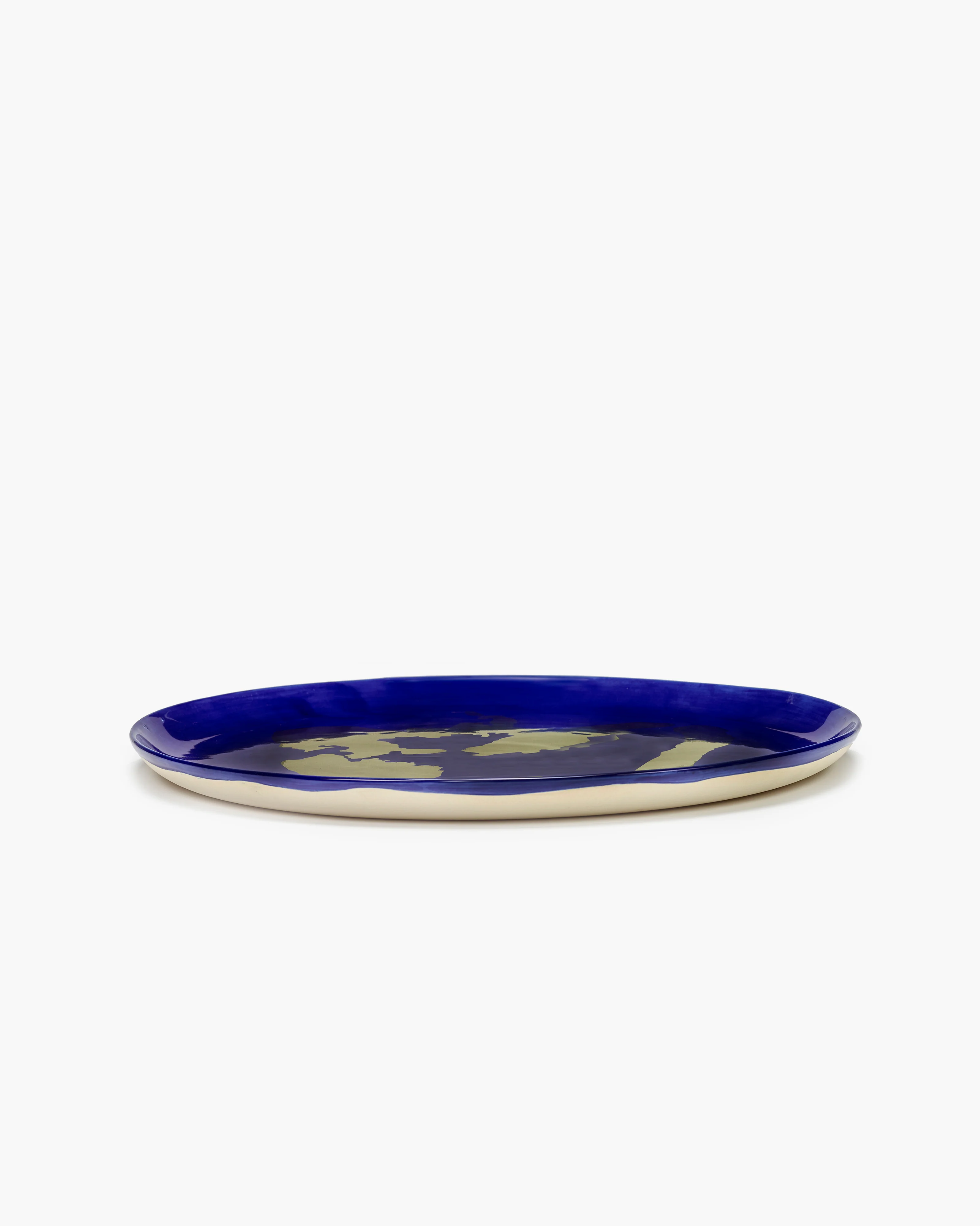Serving plate blue - golden pepper Feast - Image 2