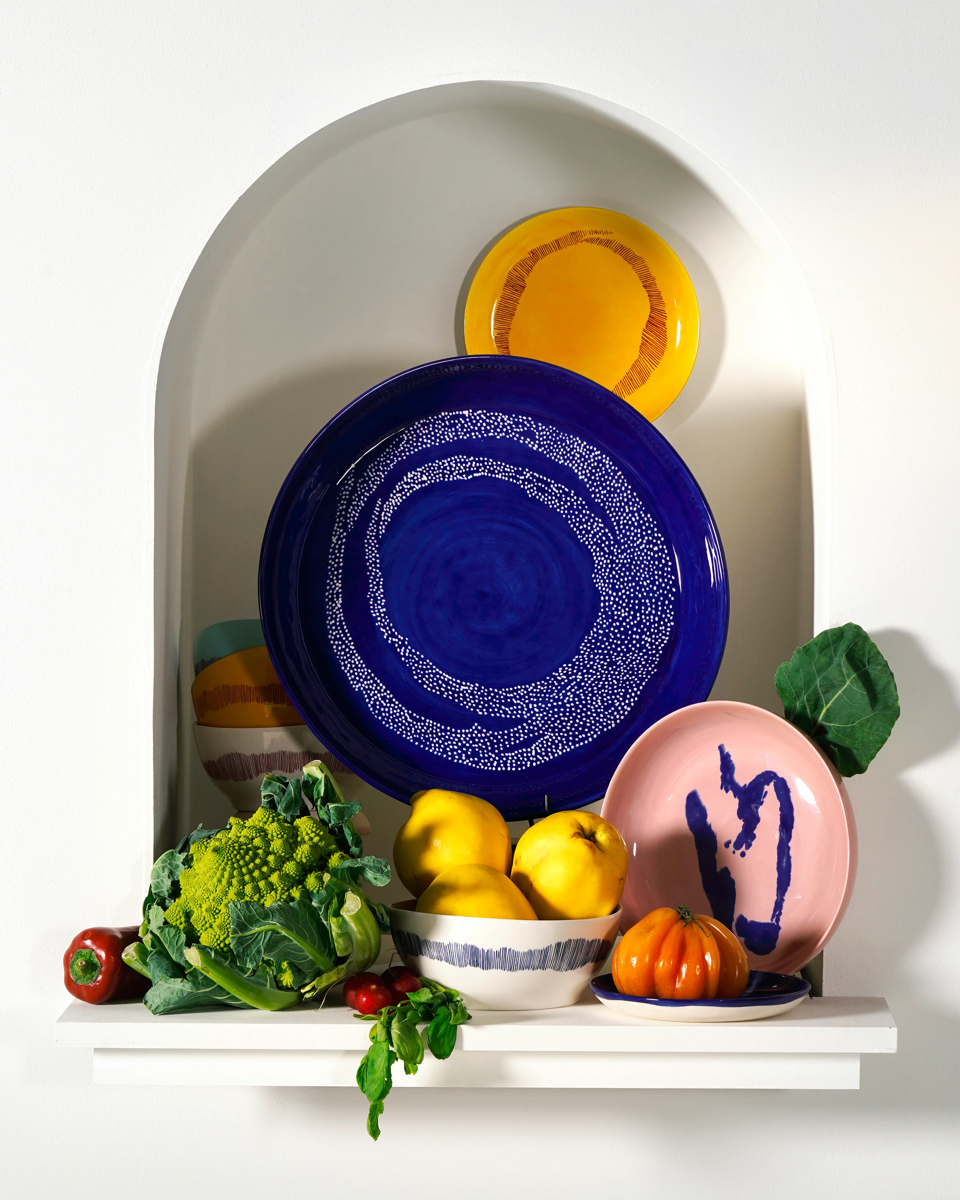 Serving plate blue - golden pepper Feast - Image 3