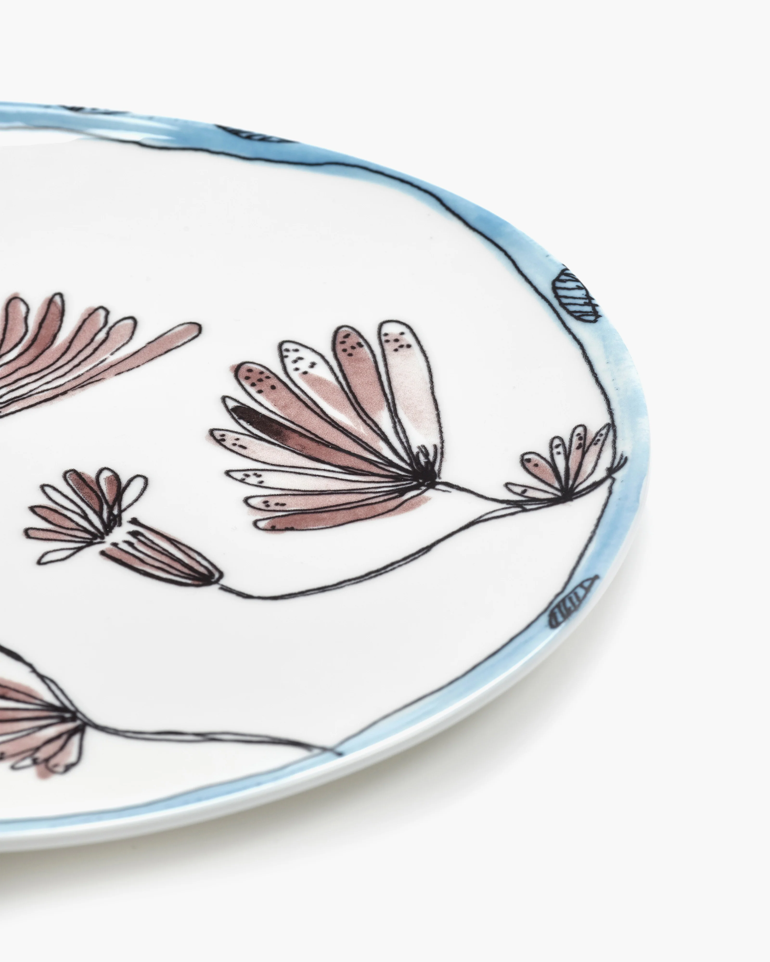 Serving plate L Camelia aubergine Midnight Flowers - Image 4