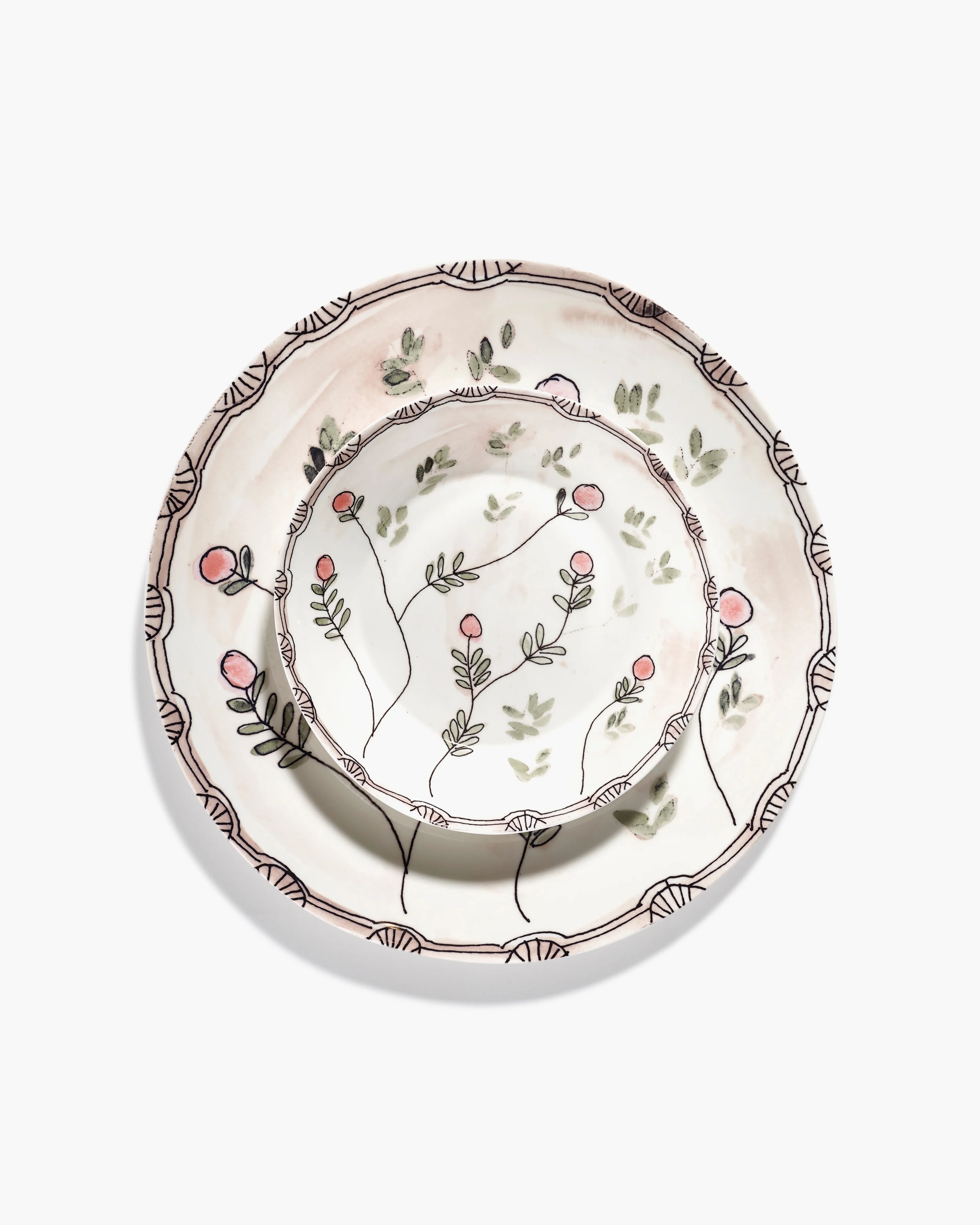 Serving plate L Mirtillo nude Midnight Flowers - Image 6