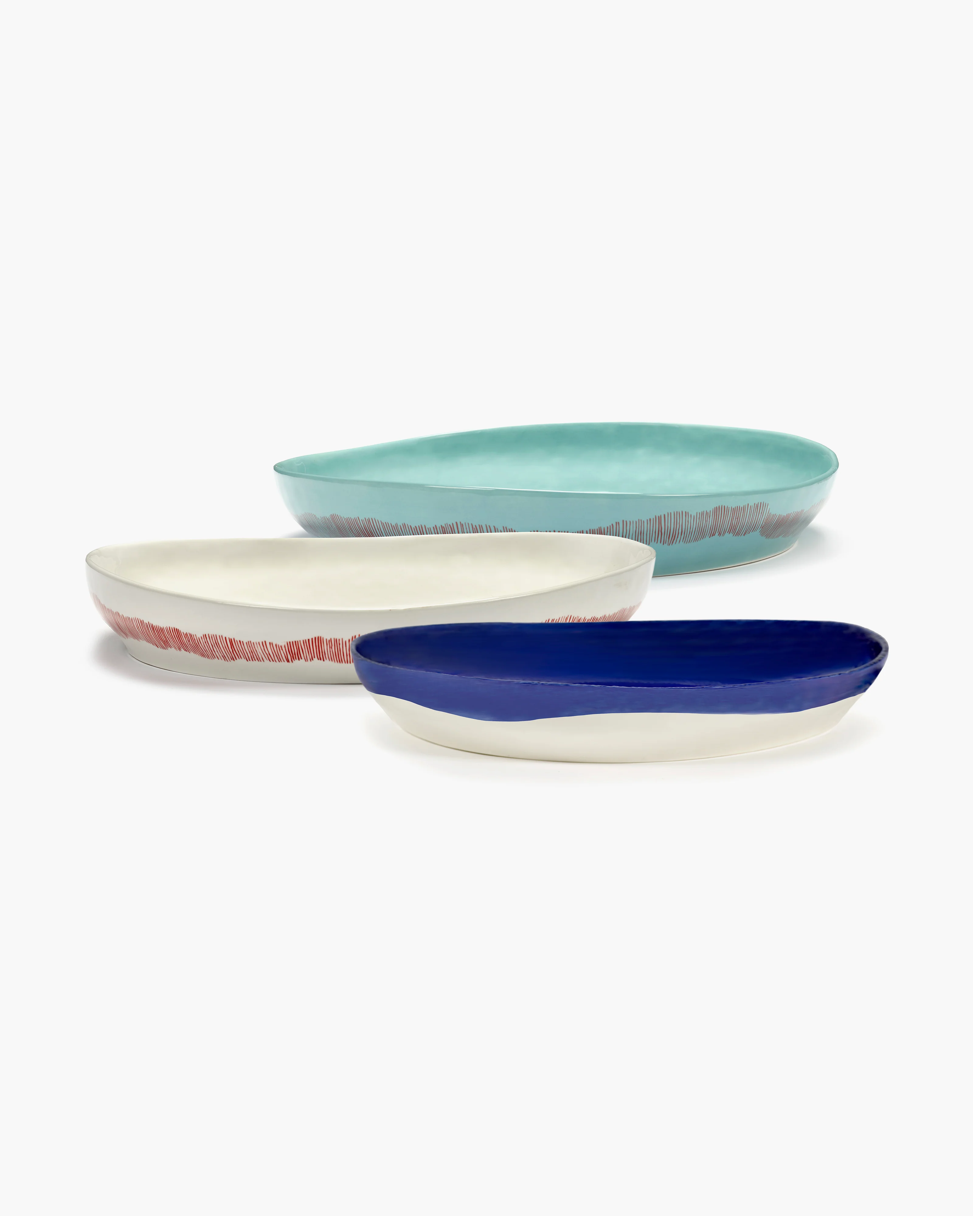 Serving plate M white - red stripes Feast - Image 4