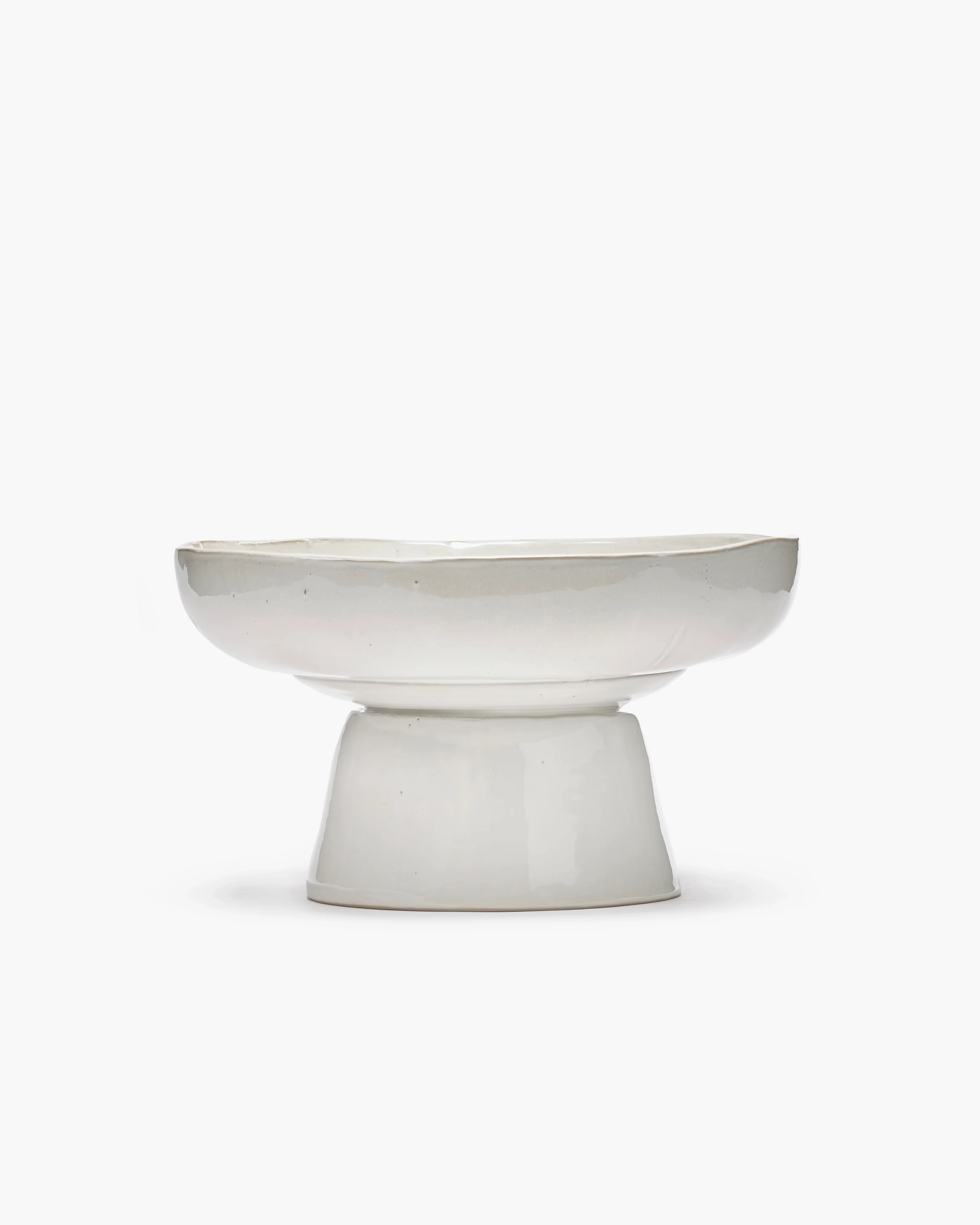 Serving plate on foot off-white La Mère - Image 2