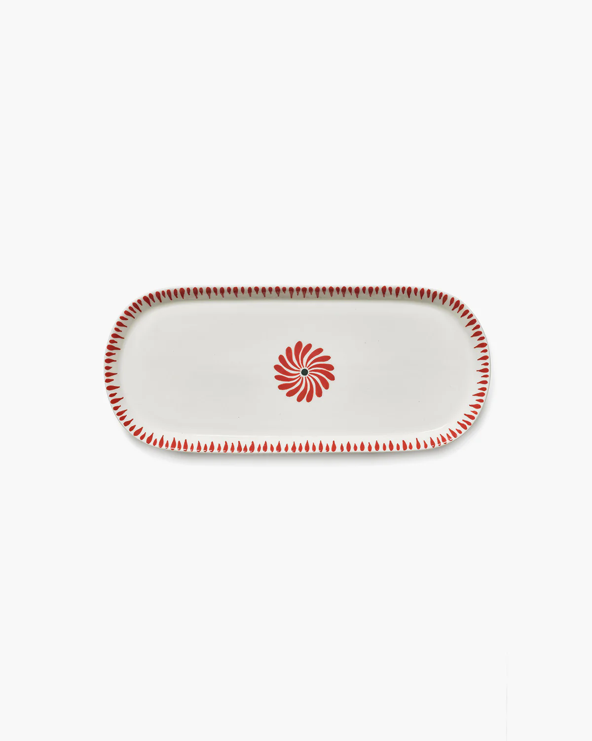Serving plate oval red Bazaar - Image 3