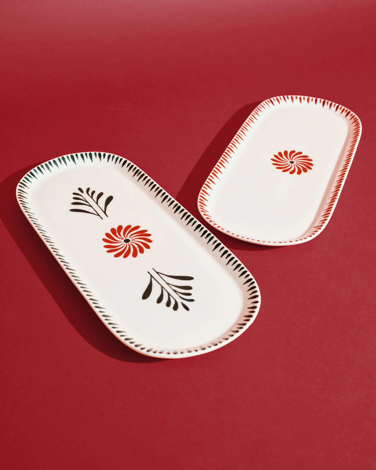 Serving plate oval red - green Bazaar - Image 3