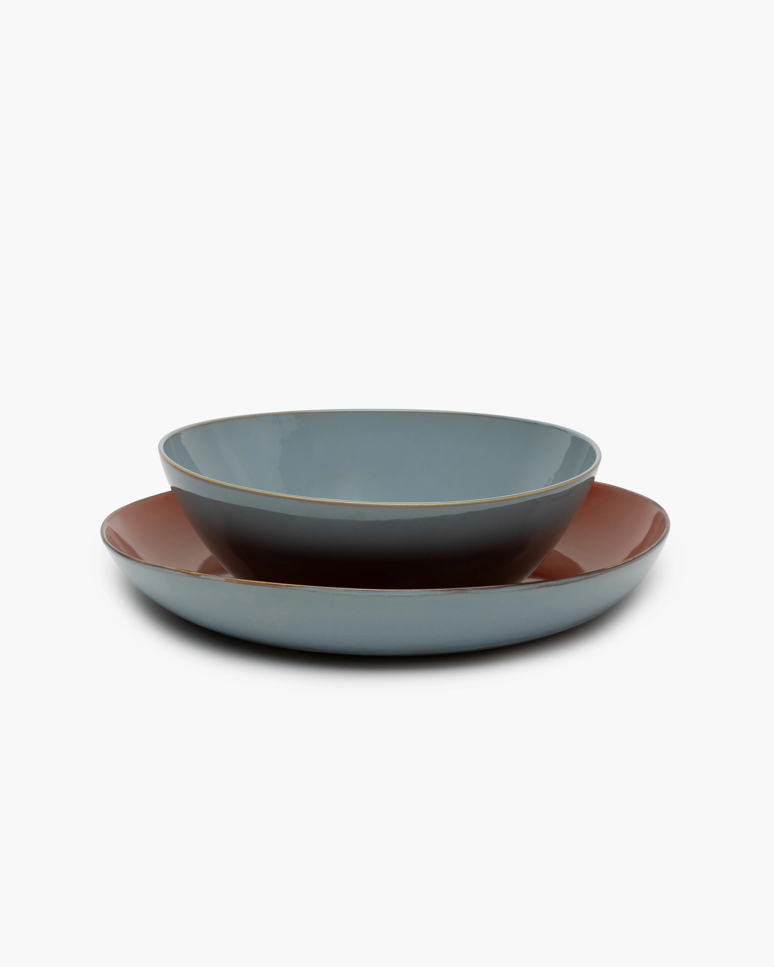 Serving plate rust/smoky blue Terres de rêves - Image 3